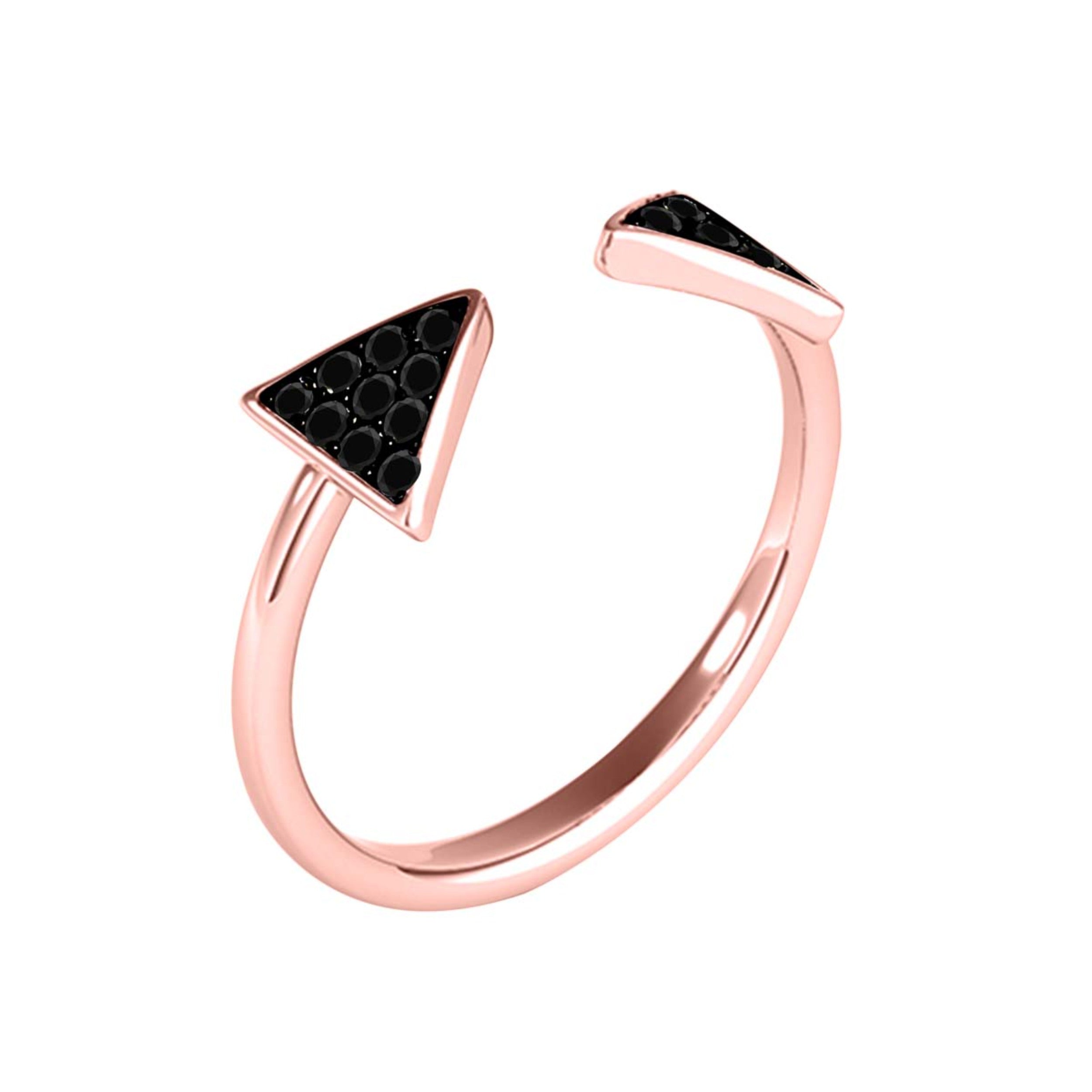 0.25 Ct Black Diamond Wedding Band In 10K Solid Rose/ White & Yellow Gold