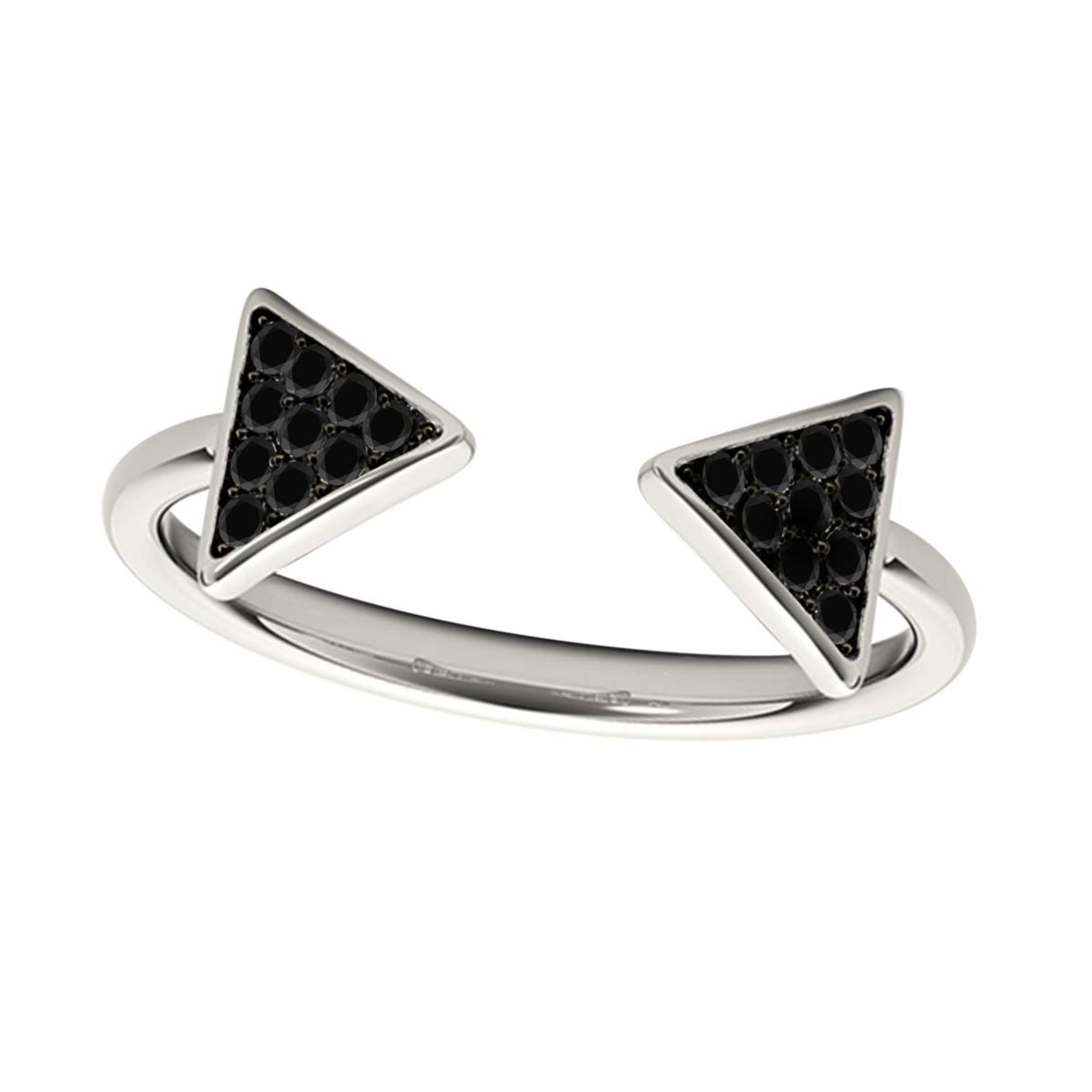 0.25 Ct Black Diamond Wedding Band In 10K Solid Rose/ White & Yellow Gold
