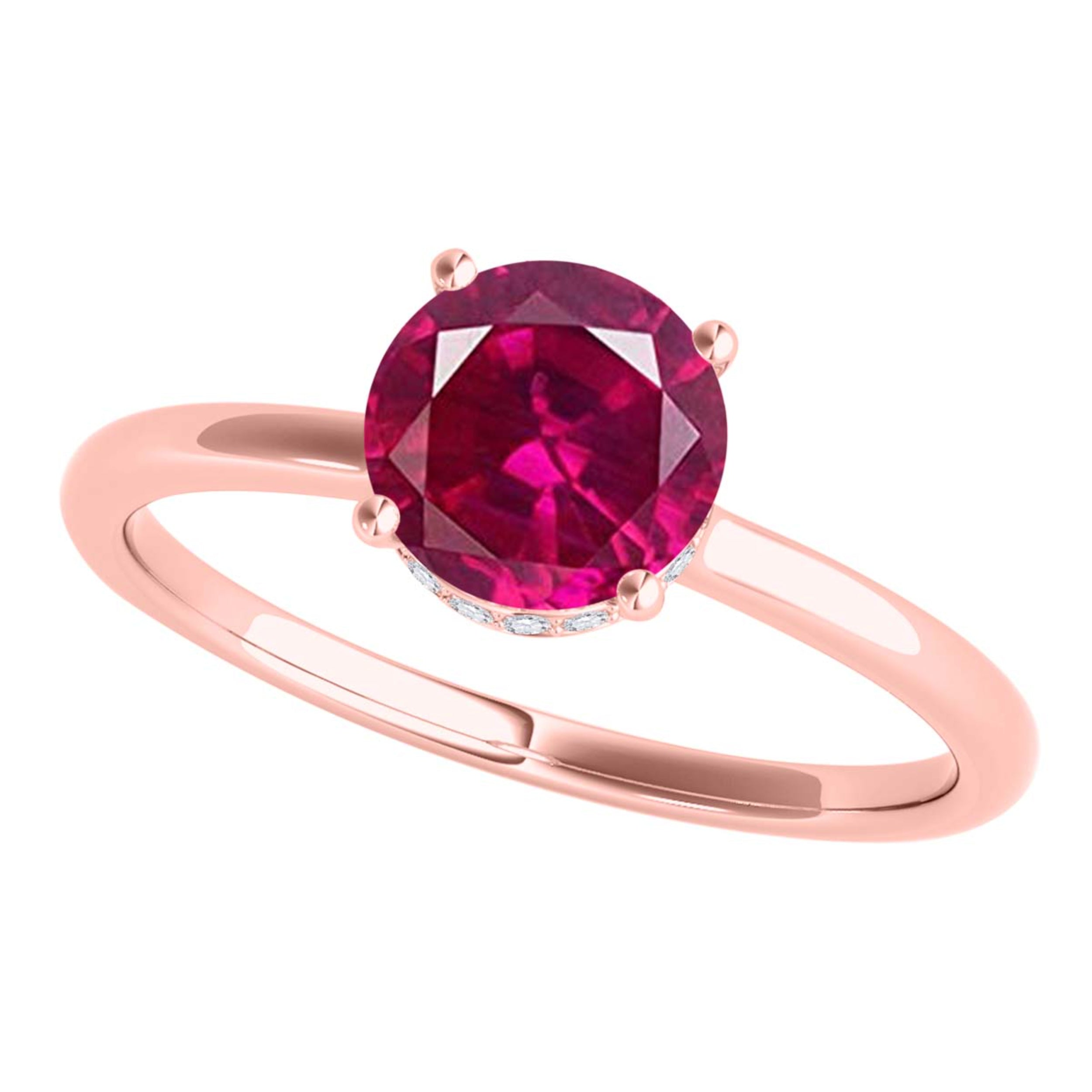 1.00 Ct Ruby Diamond 14K Rose White Yellow Gold Gemstone Ring Women's Jewelry