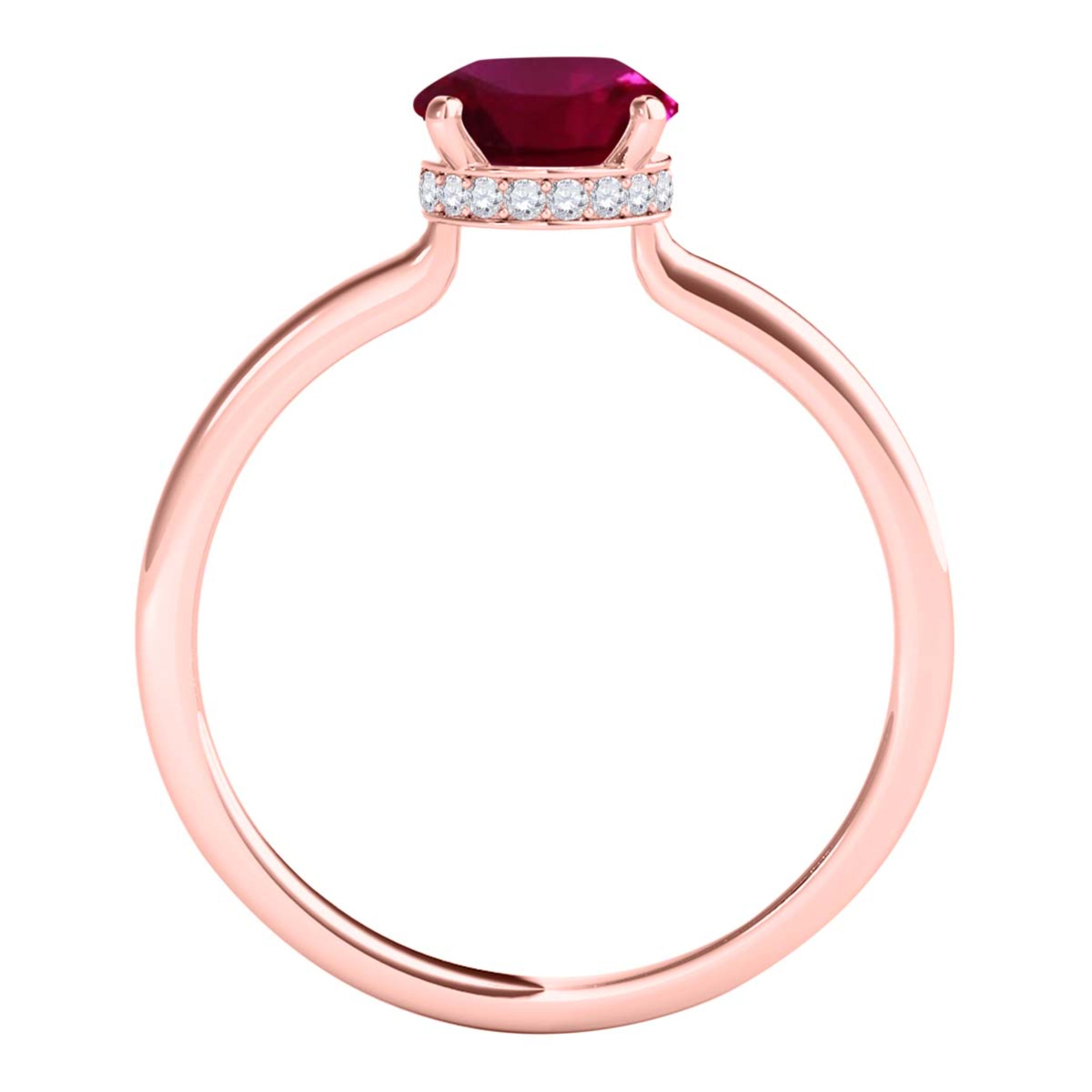 1.00 Ct Ruby Diamond 14K Rose White Yellow Gold Gemstone Ring Women's Jewelry