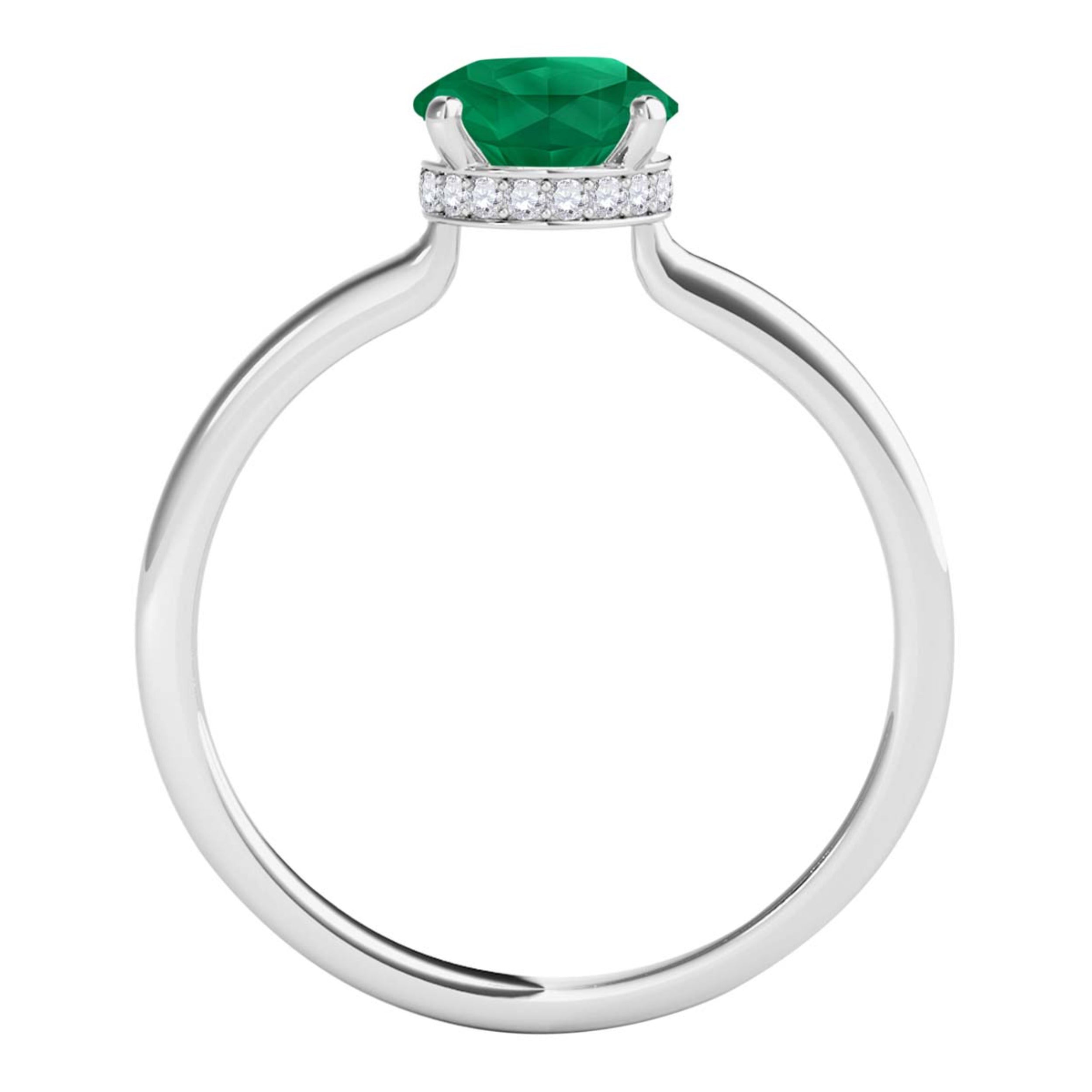 1.00 Ct Round Gemstone And Diamond Solitaire Engagement Rings 14K Rose White & Yellow Gold