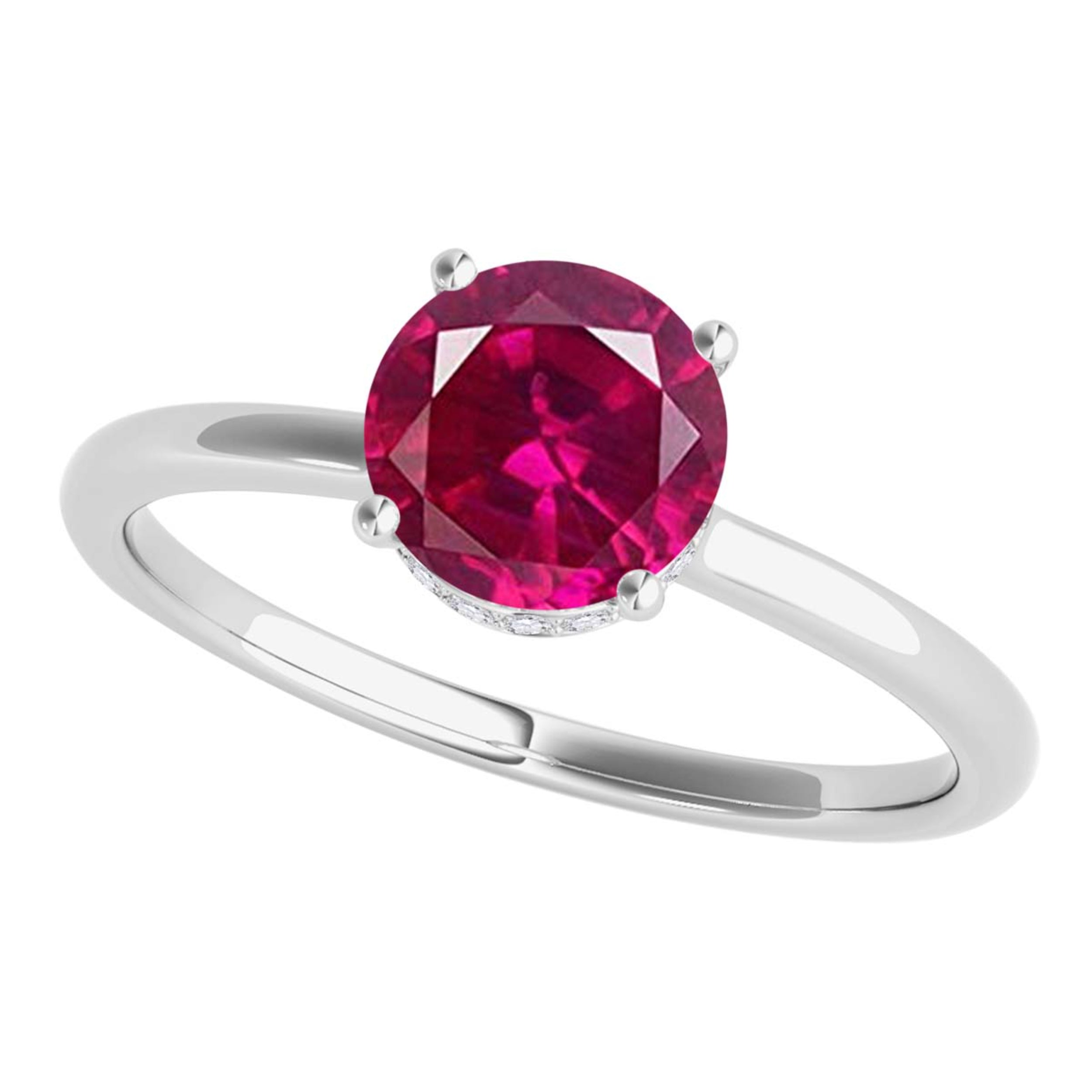 1.00 Ct Ruby Diamond 14K Rose White Yellow Gold Gemstone Ring Women's Jewelry