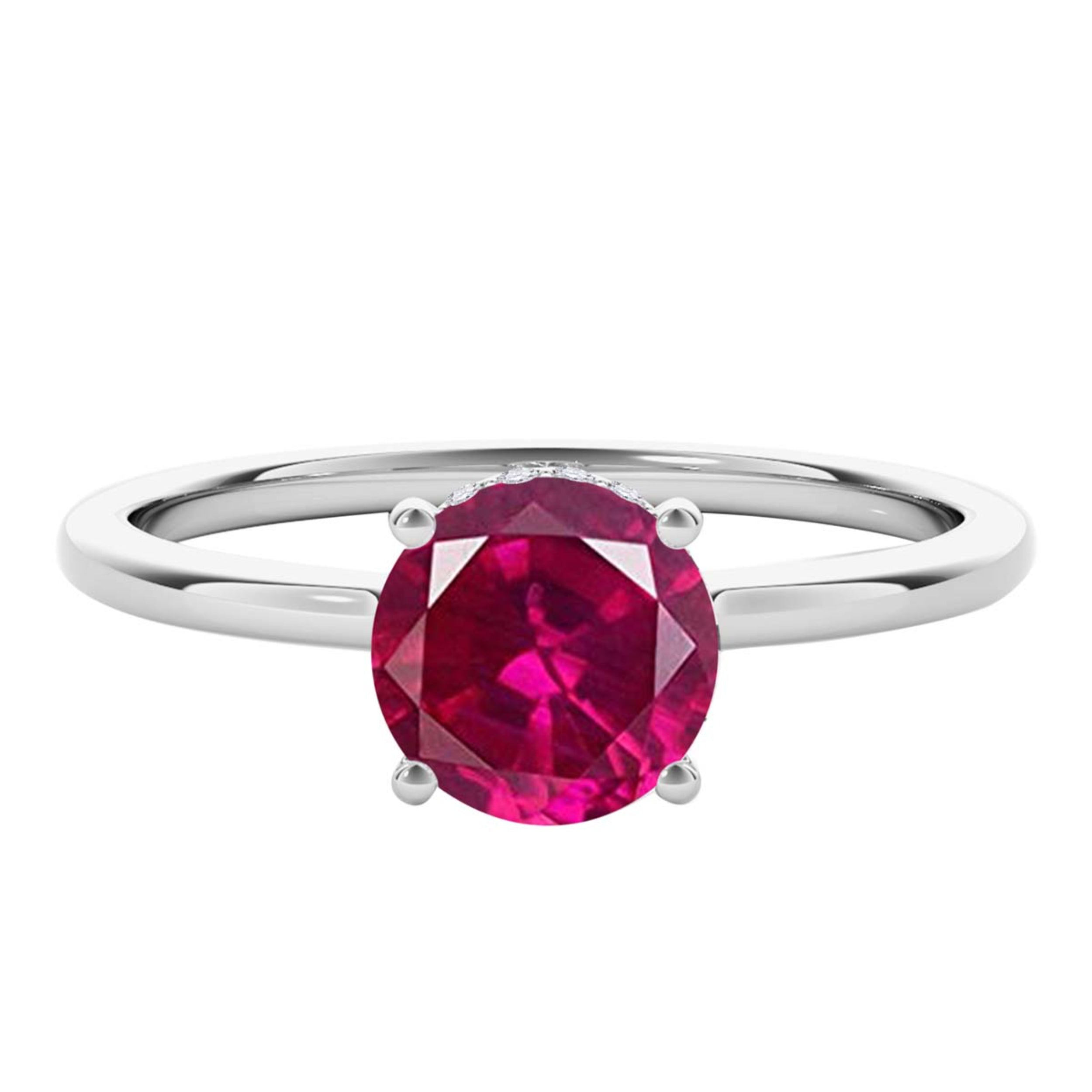 1.00 Ct Ruby Diamond 14K Rose White Yellow Gold Gemstone Ring Women's Jewelry