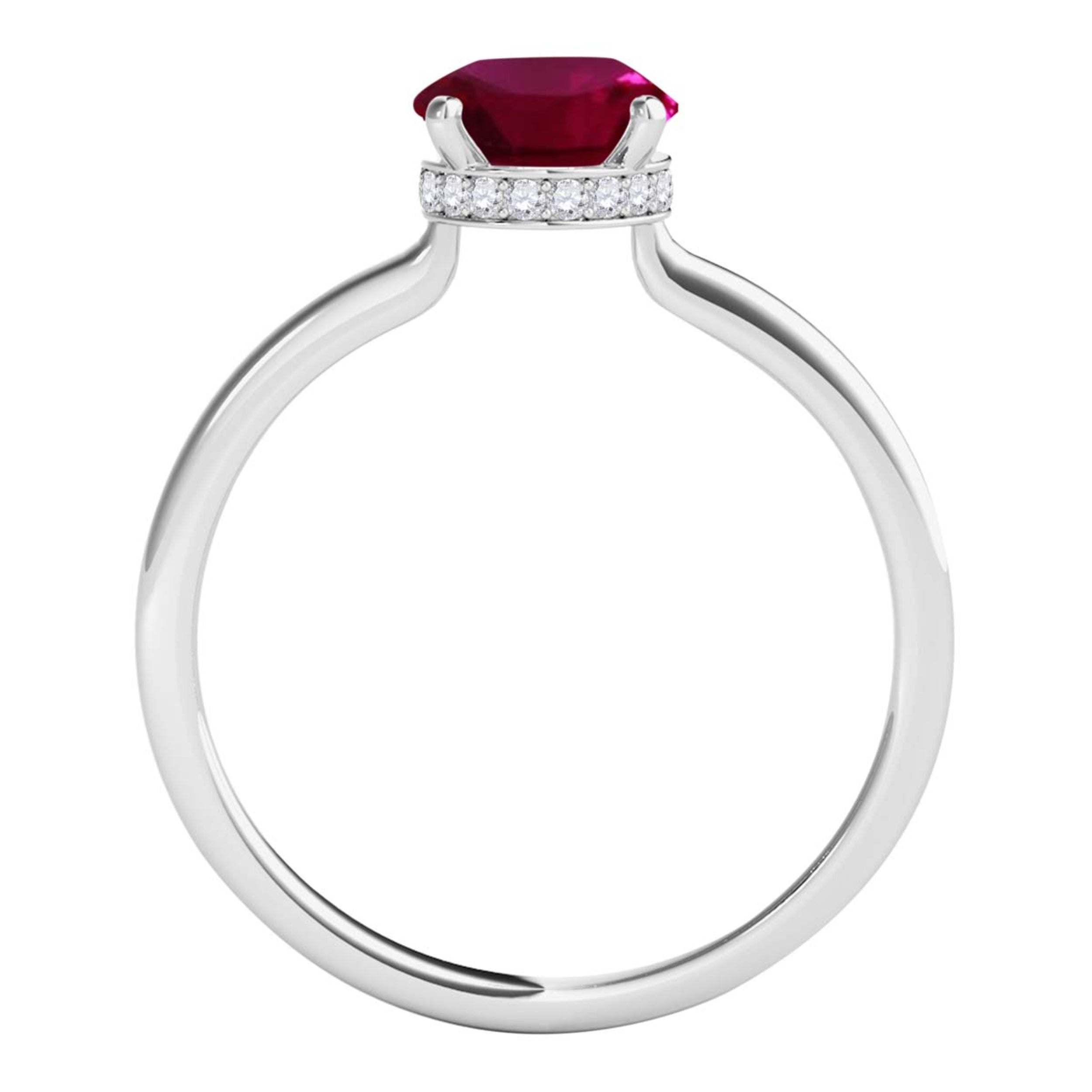 1.00 Ct Ruby Diamond 14K Rose White Yellow Gold Gemstone Ring Women's Jewelry