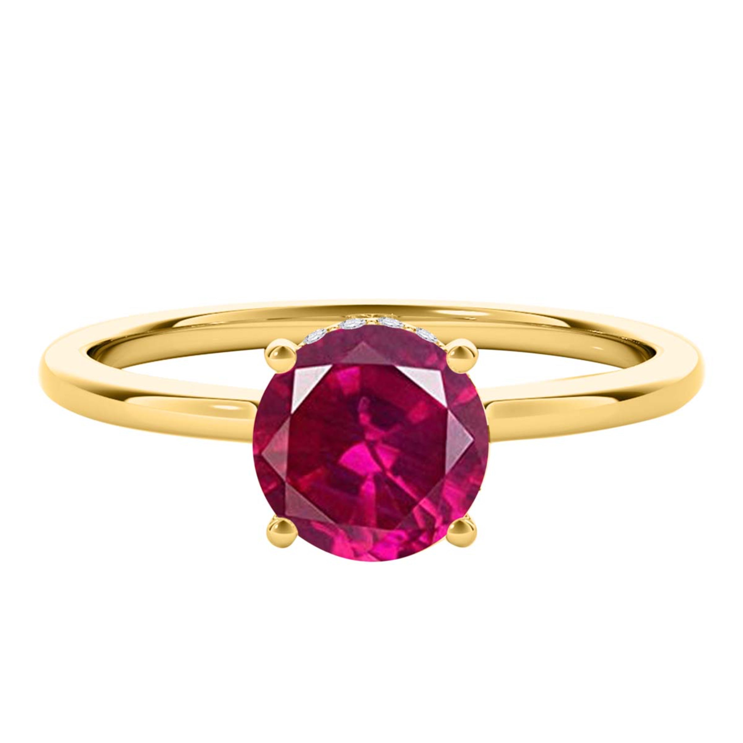 1.00 Ct Ruby Diamond 14K Rose White Yellow Gold Gemstone Ring Women's Jewelry
