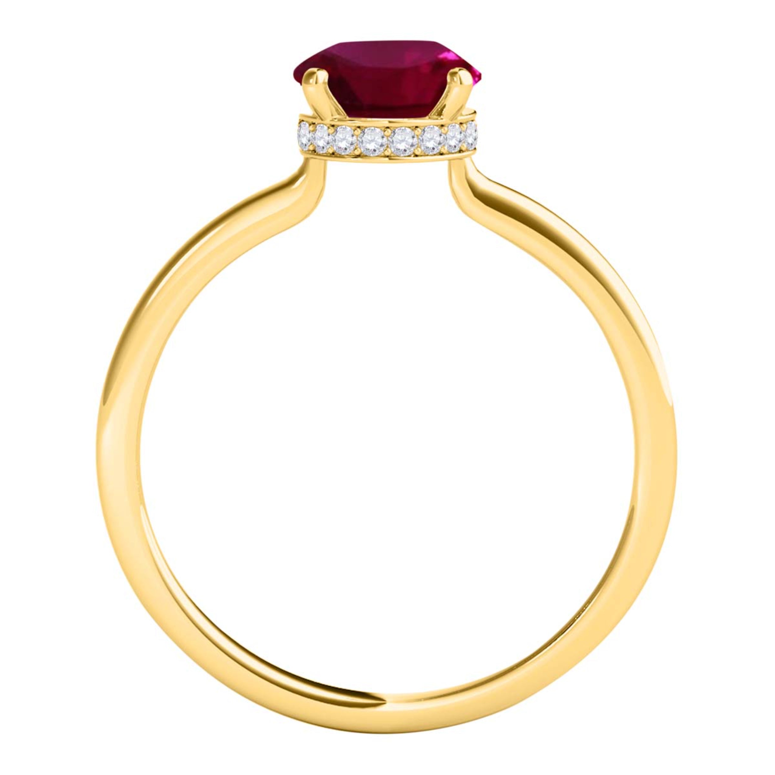1.00 Ct Ruby Diamond 14K Rose White Yellow Gold Gemstone Ring Women's Jewelry