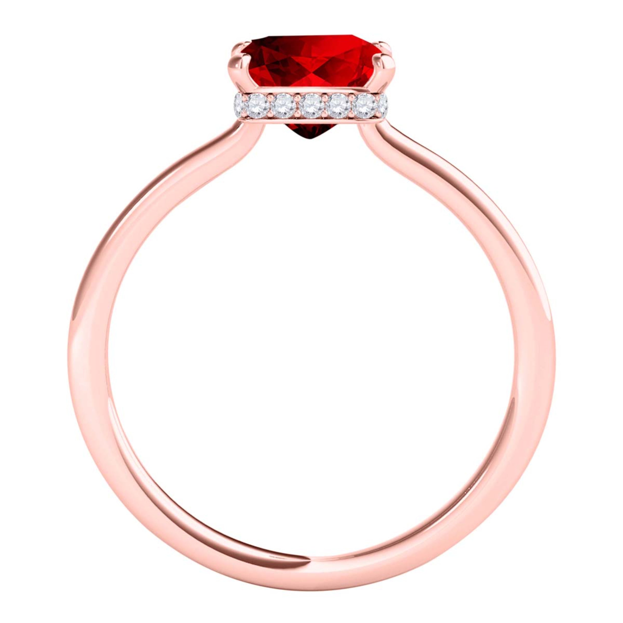 Garnet Diamond 1.10 Ct 14K Rose White & Yellow Gold Gemstone Ring Jewelry