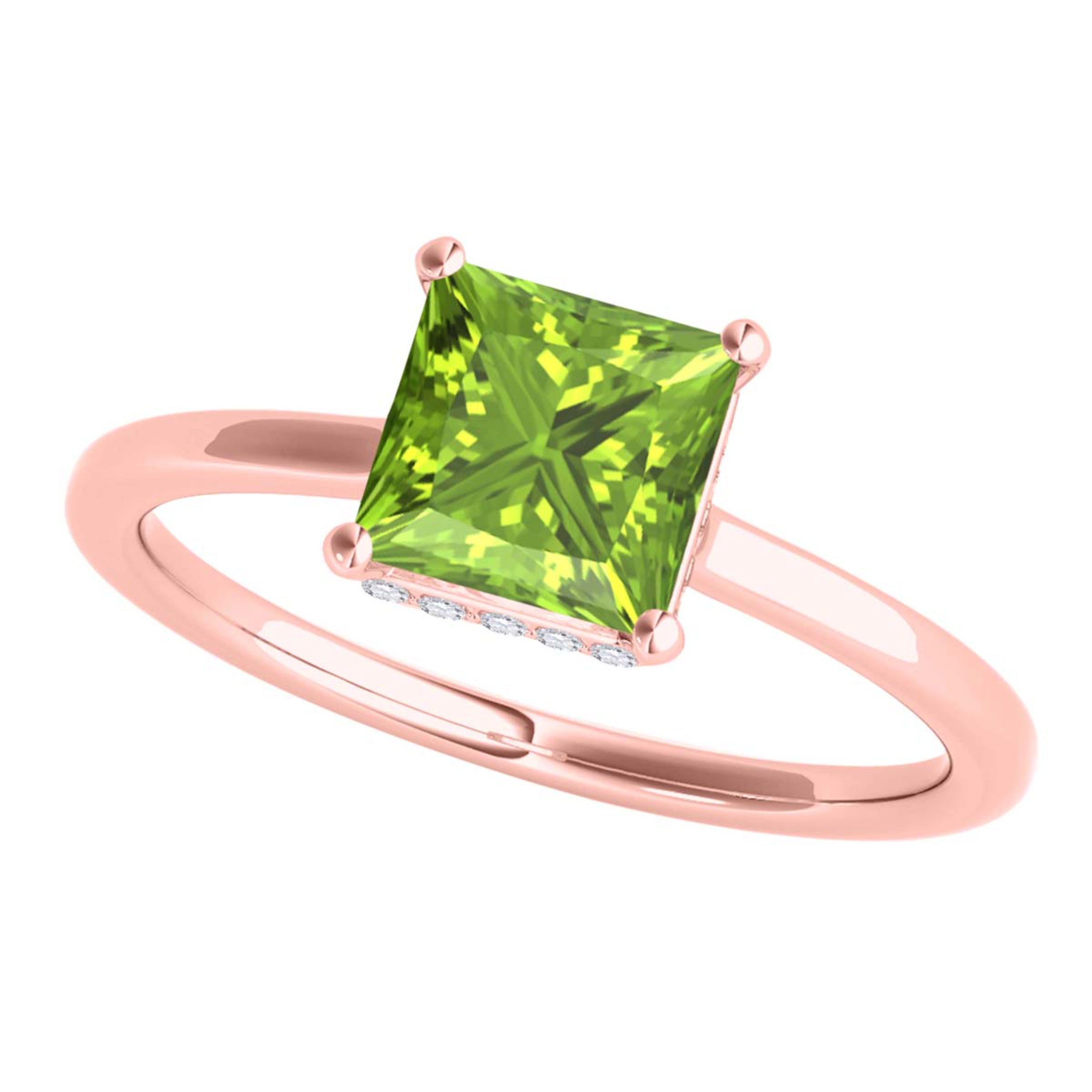 1.10 Ct Princess Cut Gemstone Diamond Wedding Engagement Rings In 14K Gold