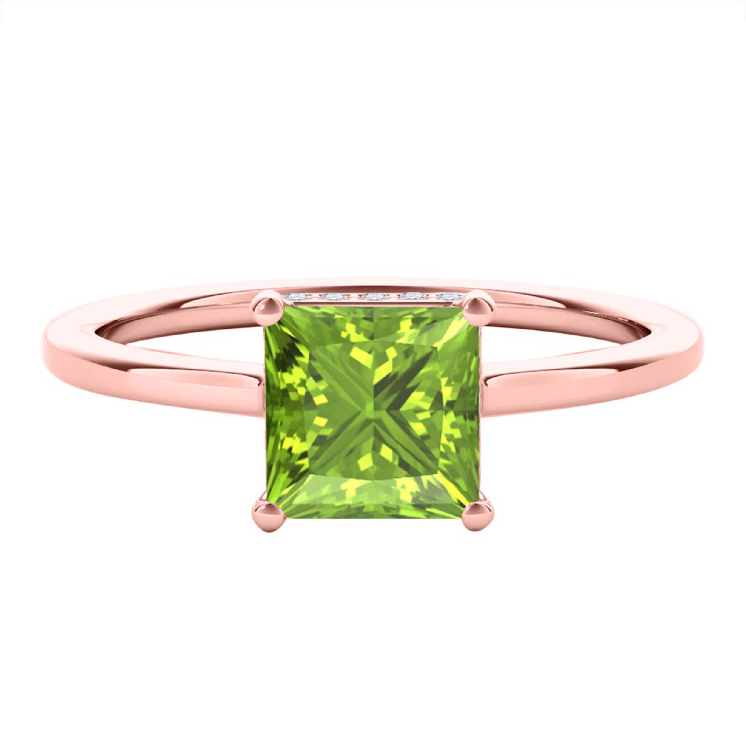 1.10 Ct Princess Cut Gemstone Diamond Wedding Engagement Rings In 14K Gold