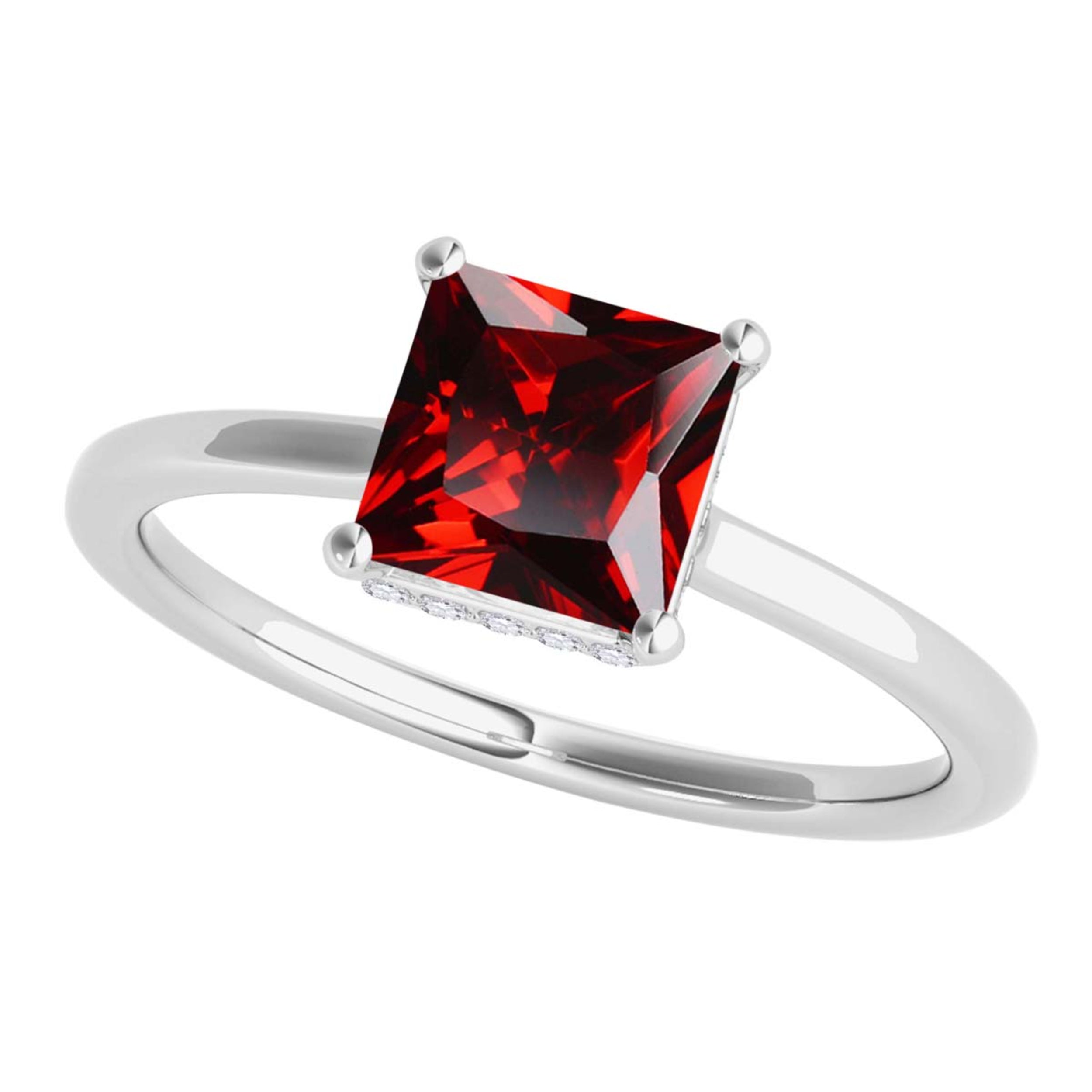 Garnet Diamond 1.10 Ct 14K Rose White & Yellow Gold Gemstone Ring Jewelry