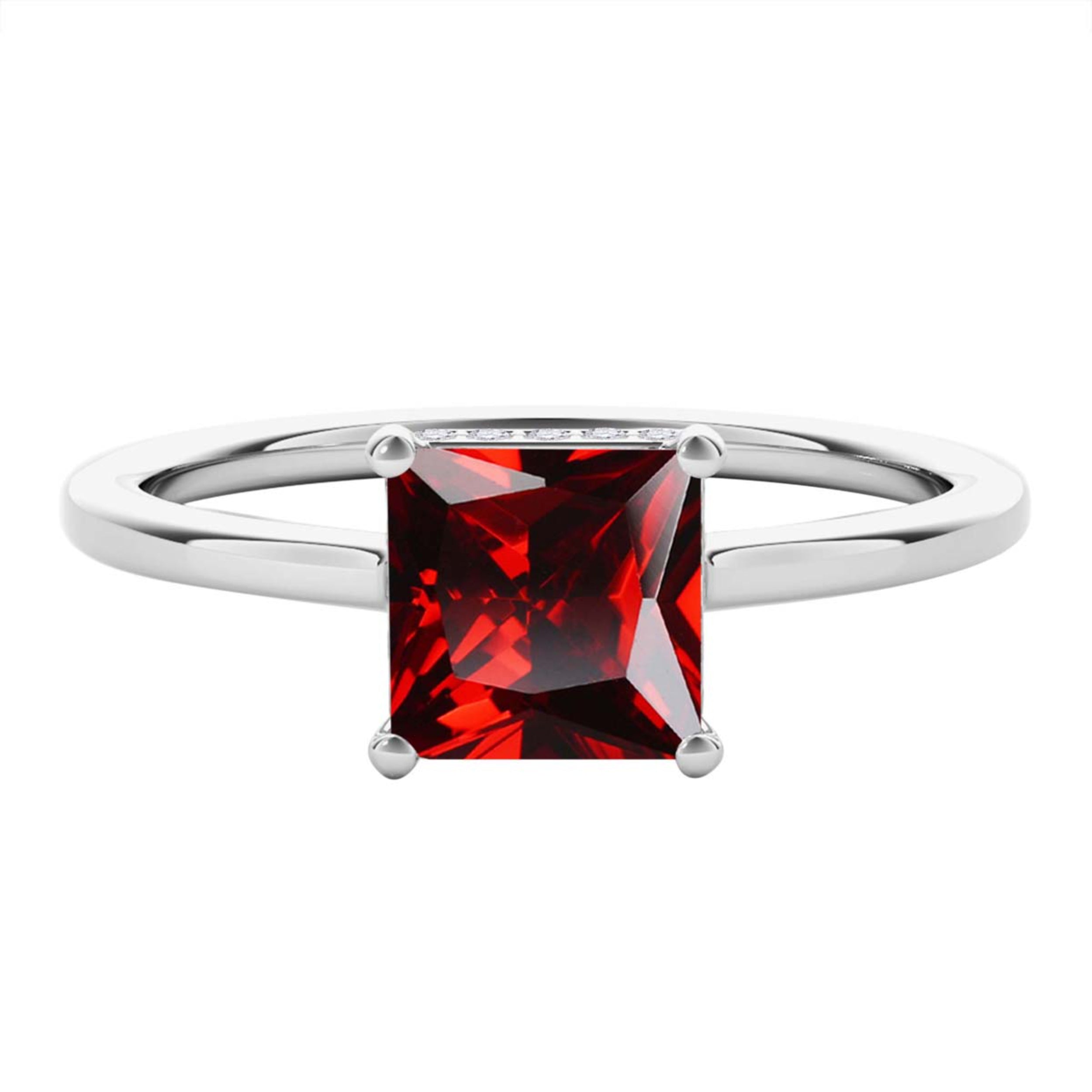 Garnet Diamond 1.10 Ct 14K Rose White & Yellow Gold Gemstone Ring Jewelry