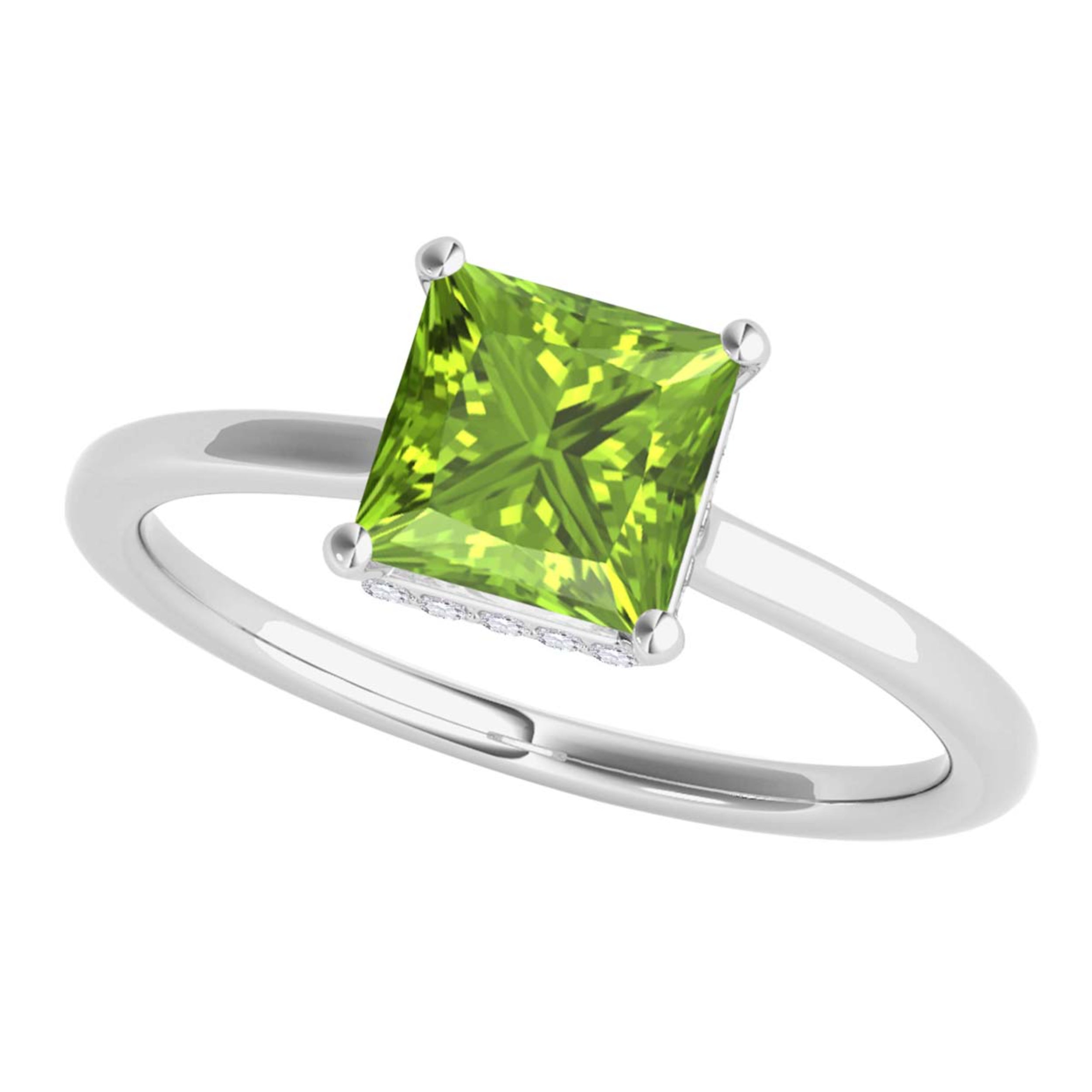 1.10 Ct Princess Cut Gemstone Diamond Wedding Engagement Rings In 14K Gold