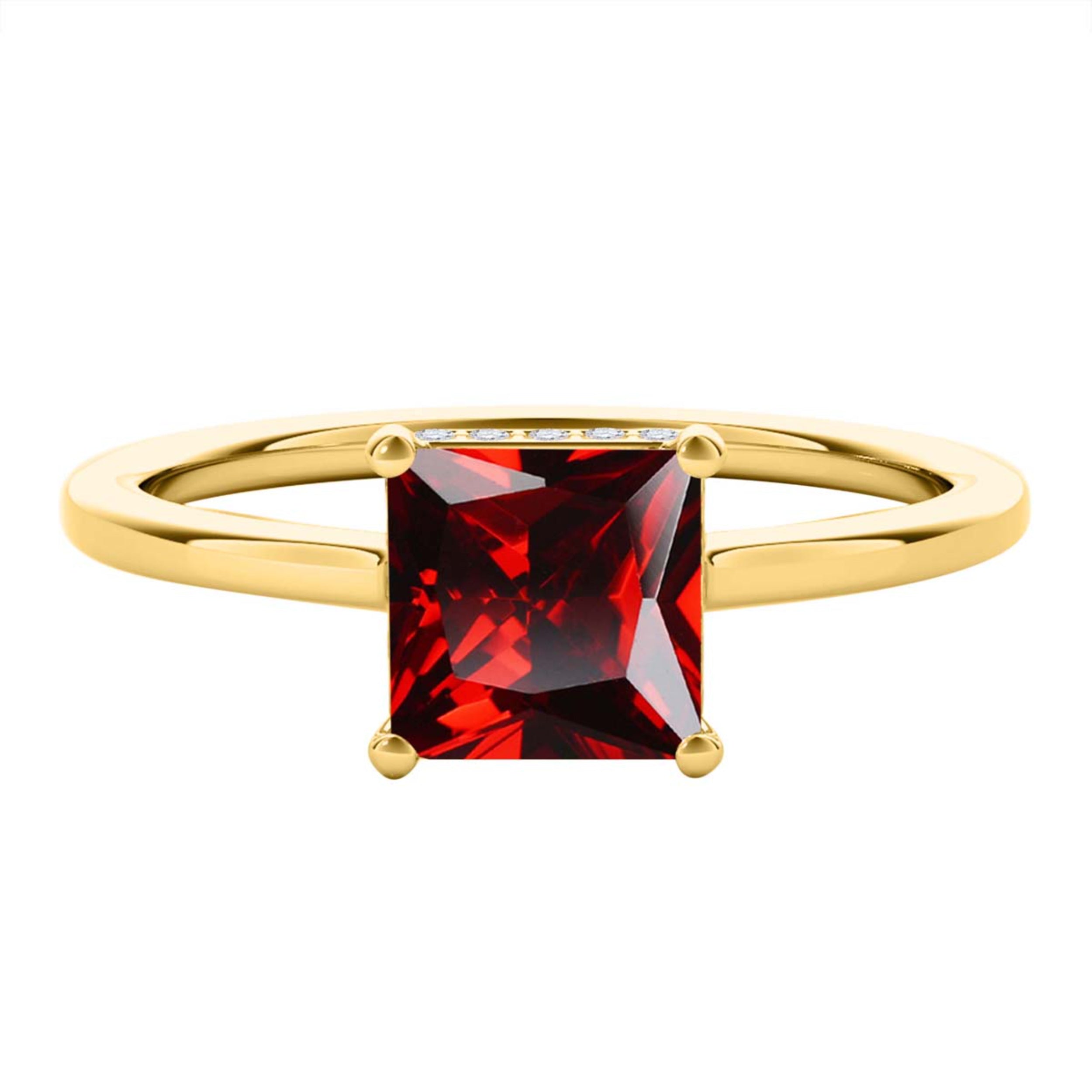 Garnet Diamond 1.10 Ct 14K Rose White & Yellow Gold Gemstone Ring Jewelry