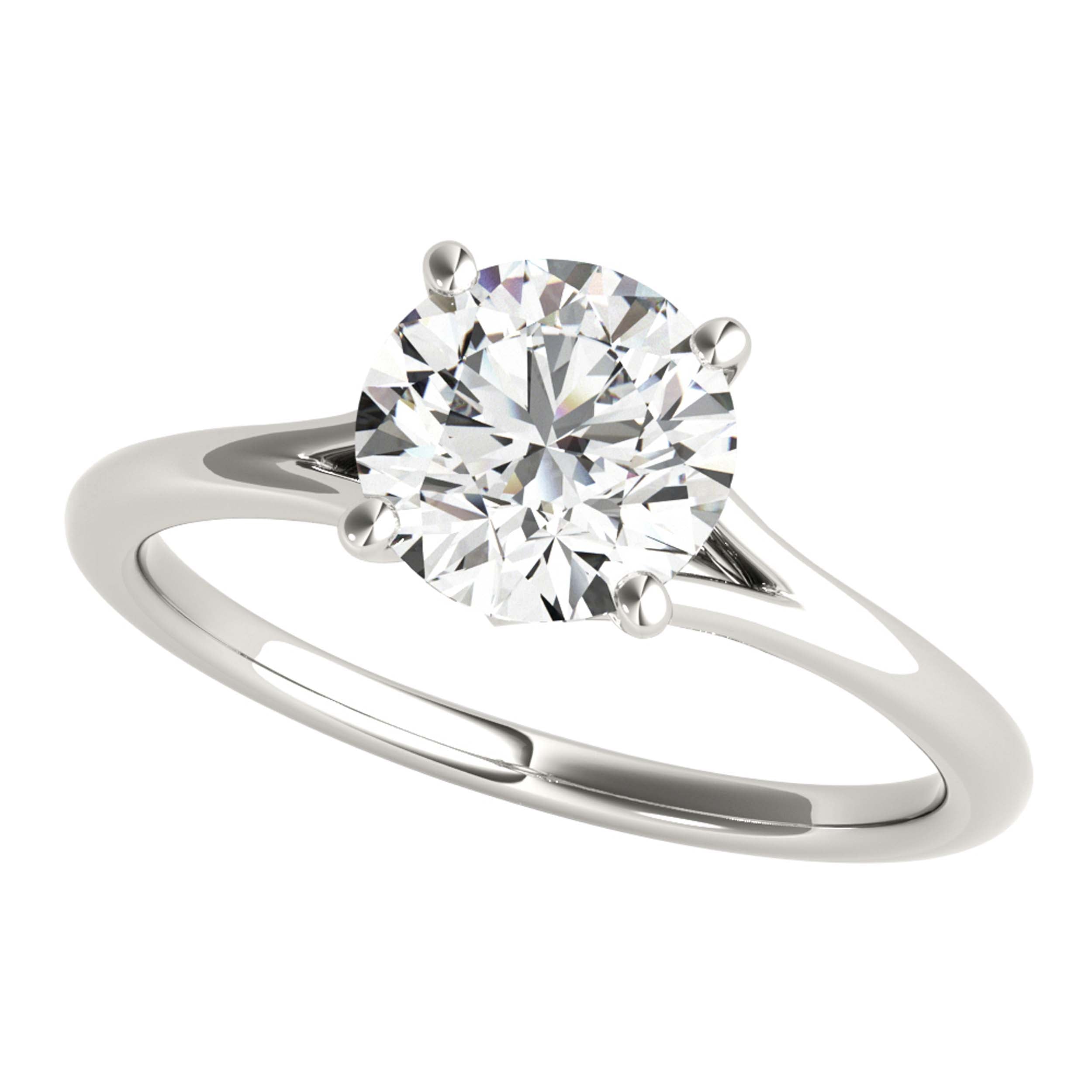 0.50 Ct Solitaire Engagement Ring for Women In 10K Solid White Gold