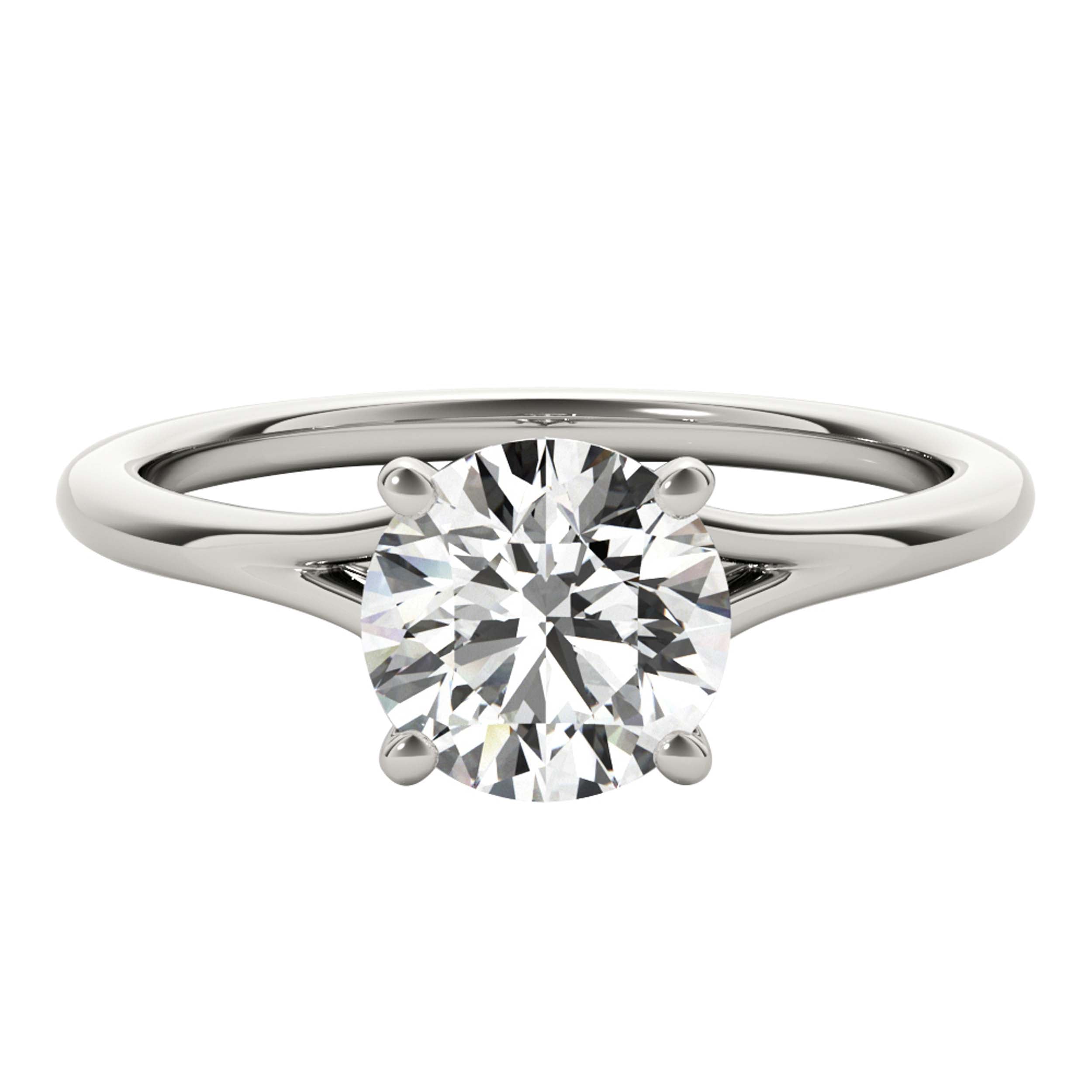 0.50 Ct Solitaire Engagement Ring for Women In 10K Solid White Gold