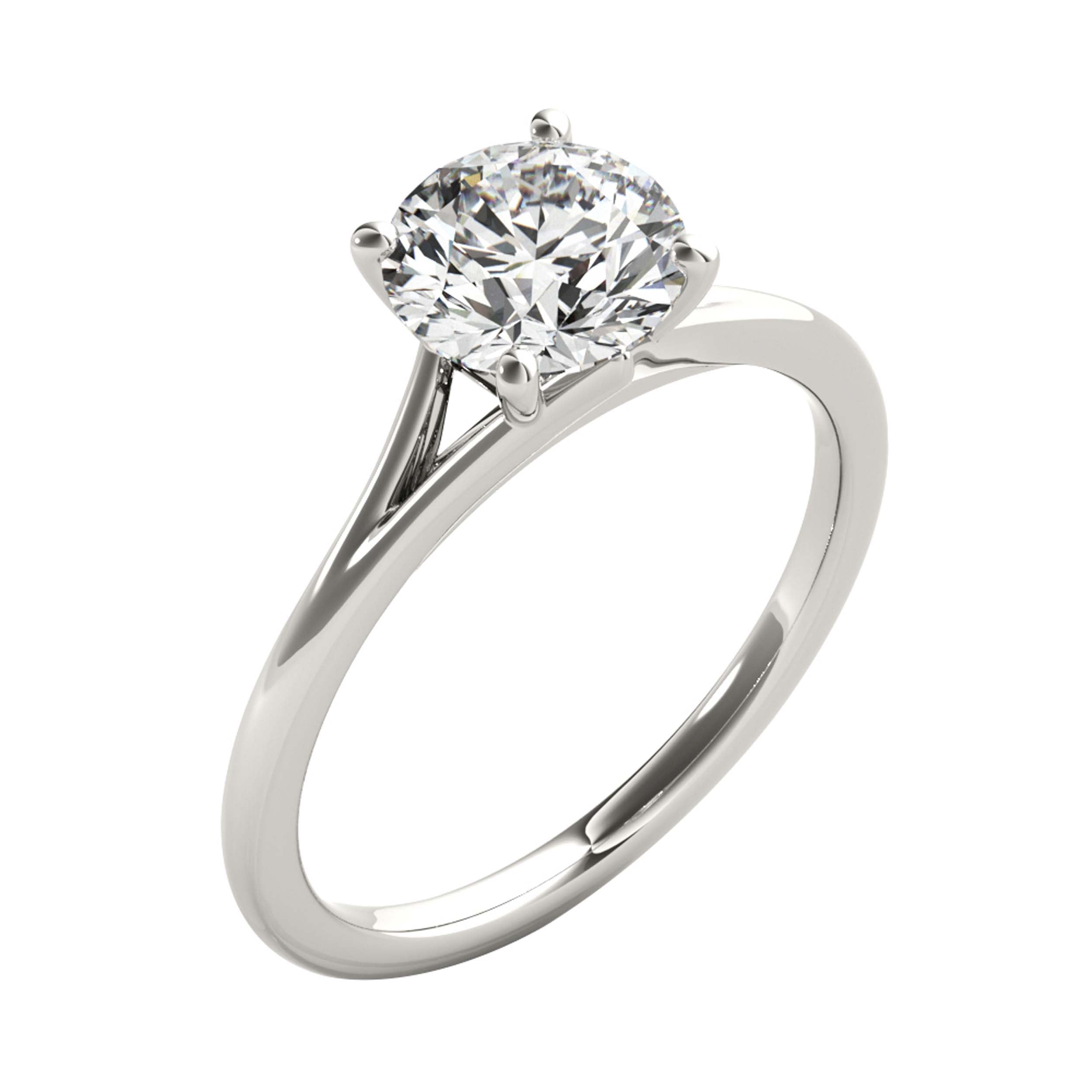 0.50 Ct Solitaire Engagement Ring for Women In 10K Solid White Gold