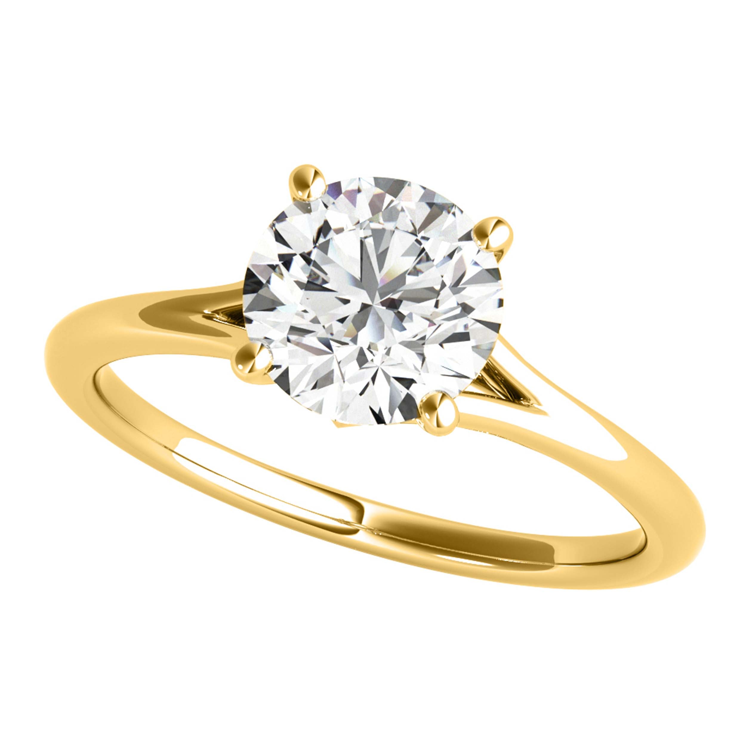 0.50 Ct Solitaire Engagement Ring for Women In 10K Solid Yellow Gold