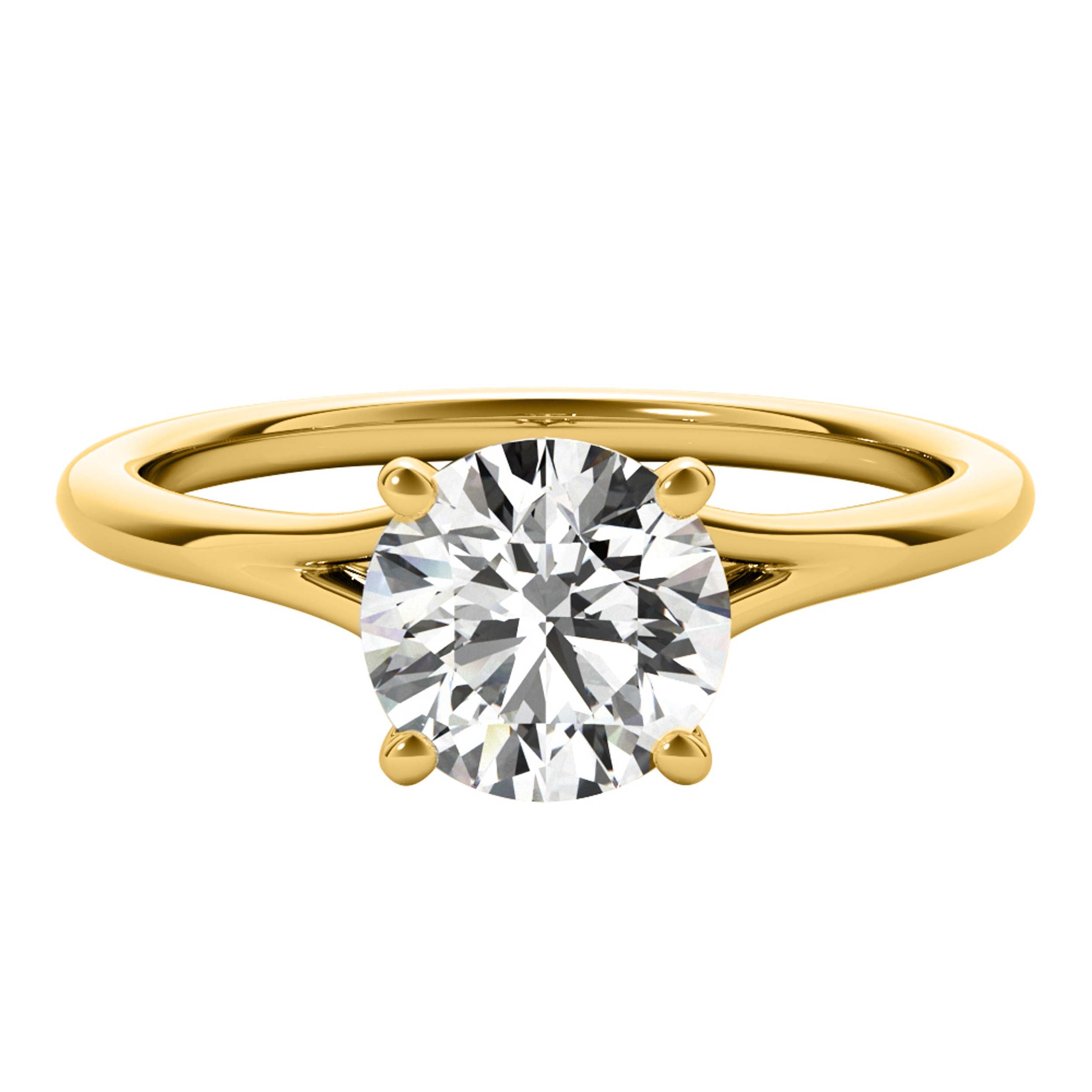 0.50 Ct Solitaire Engagement Ring for Women In 10K Solid Yellow Gold