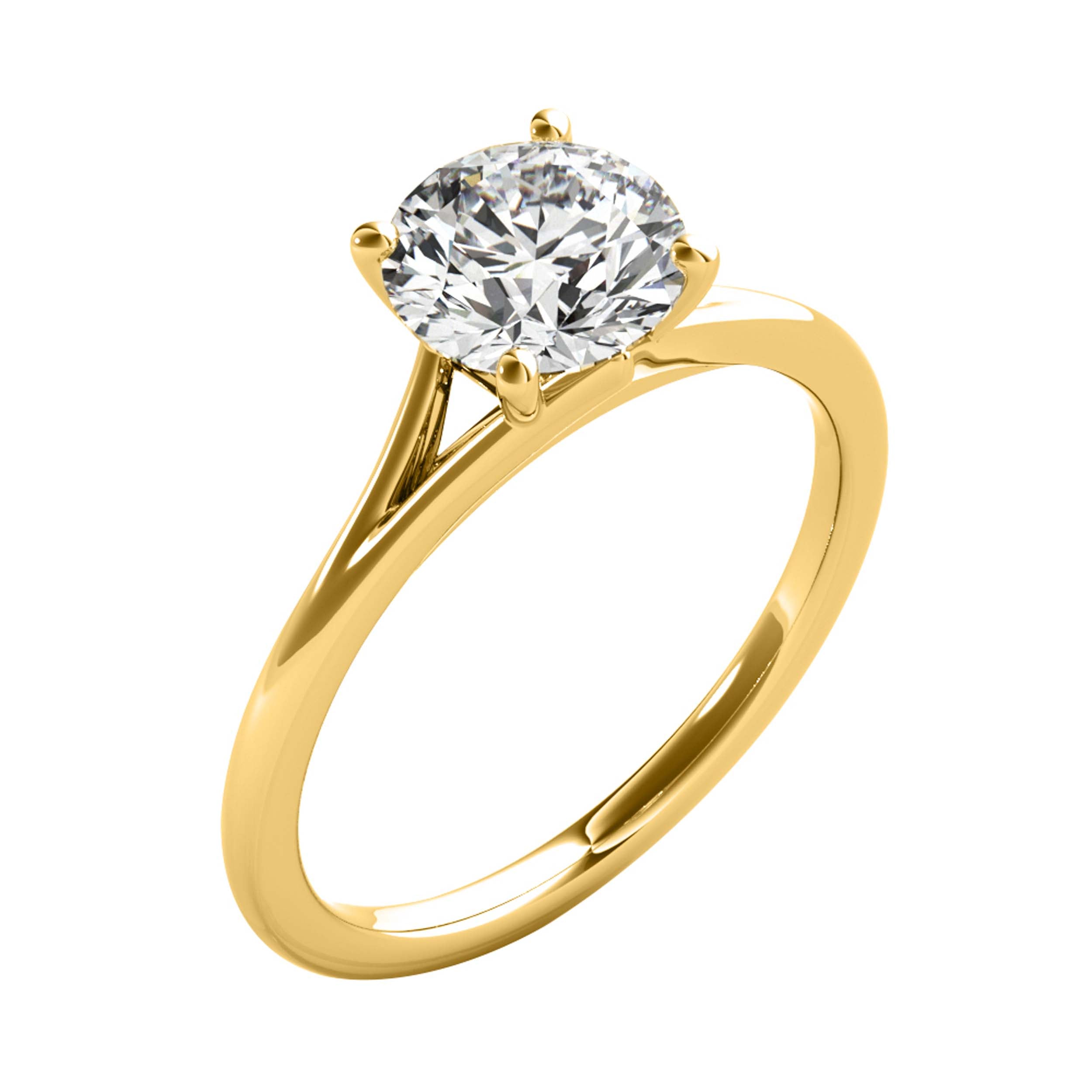 0.50 Ct Solitaire Engagement Ring for Women In 10K Solid Yellow Gold
