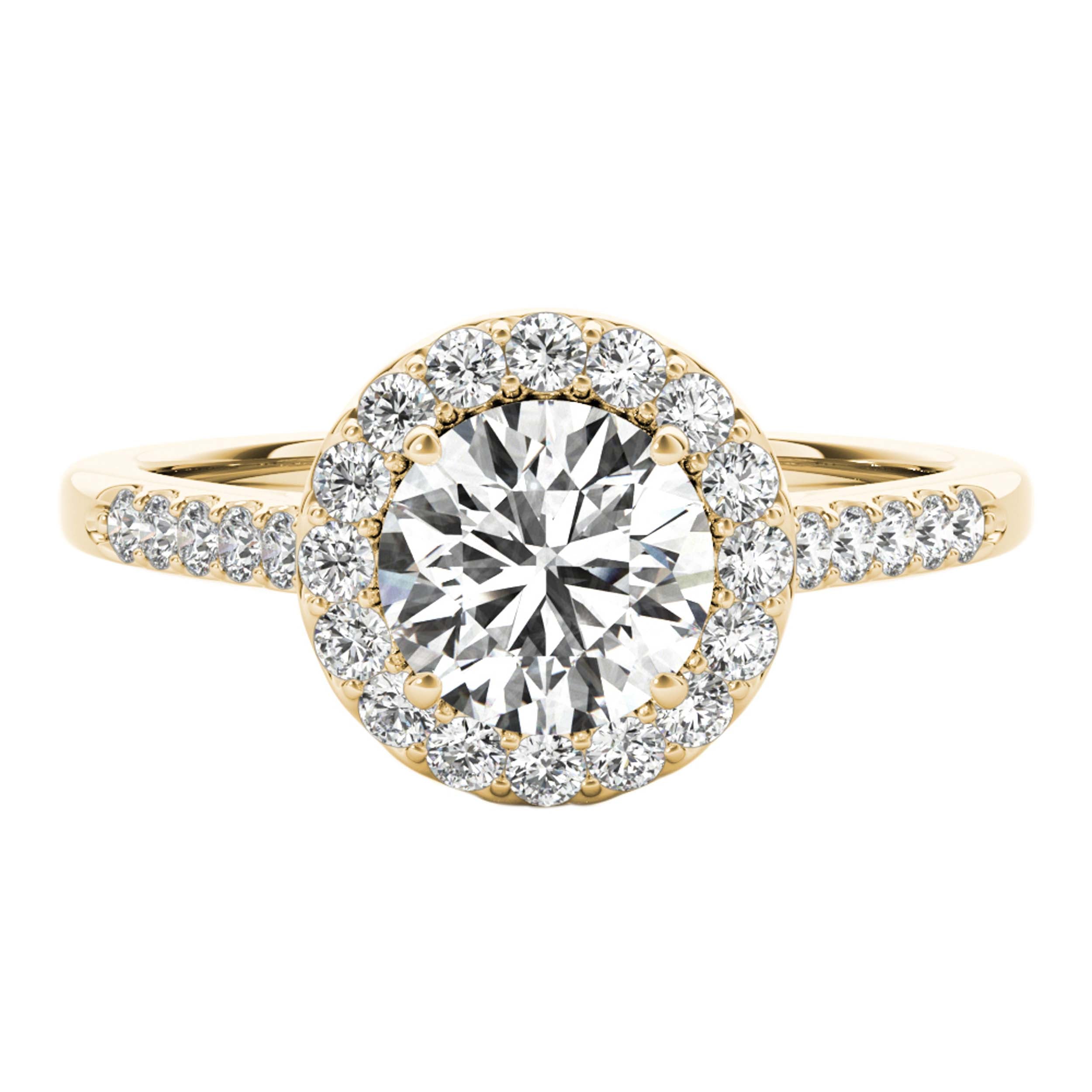 0.75 Carat Diamond Engagement Ring In 14K Solid White Yellow Gold