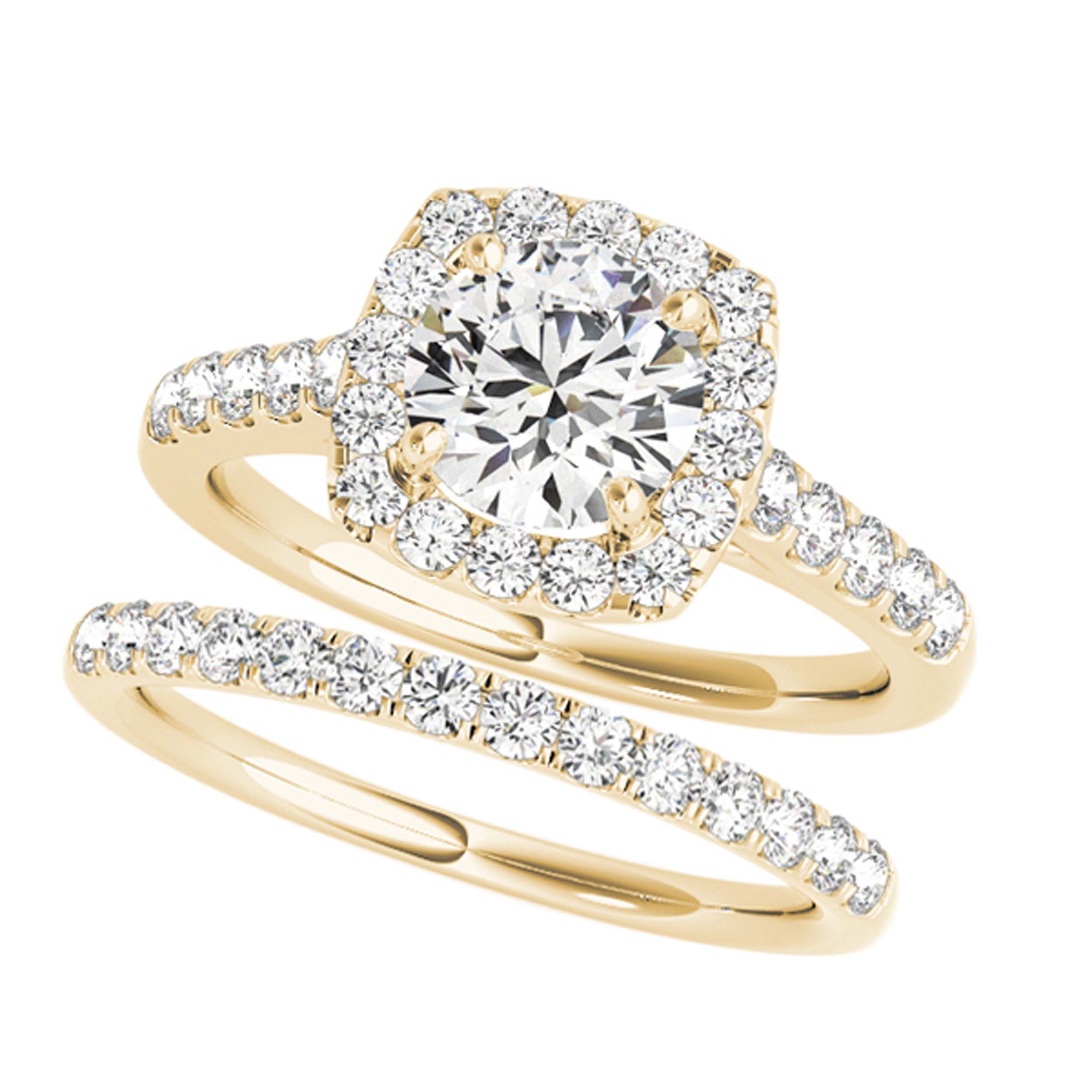 10K Rose White & Yellow Gold 1.00 Ct Diamond Bridal Set Engagement Rings Women Jewelry