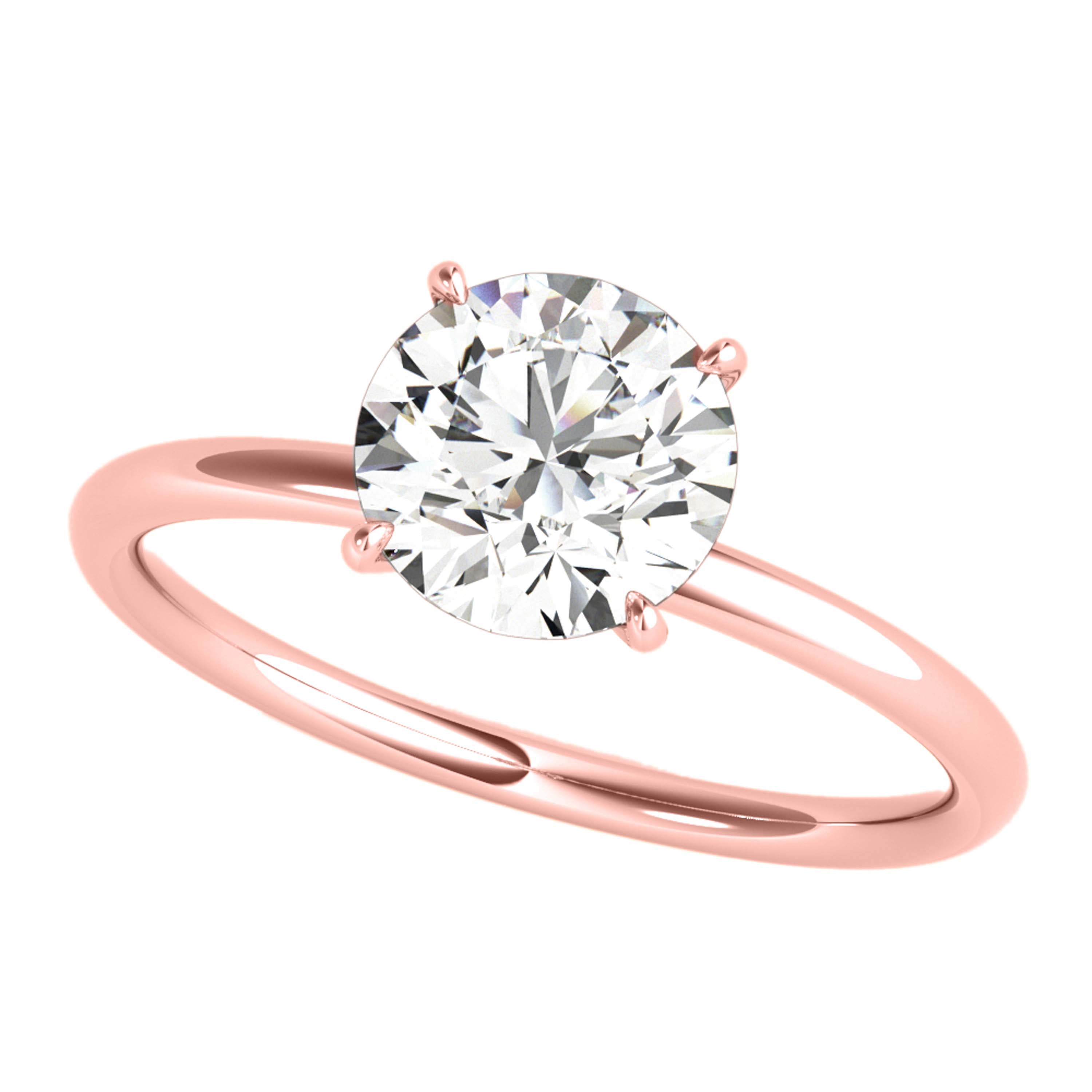 0.25 Ct Diamond Engagement Rings In 14K Solid Gold