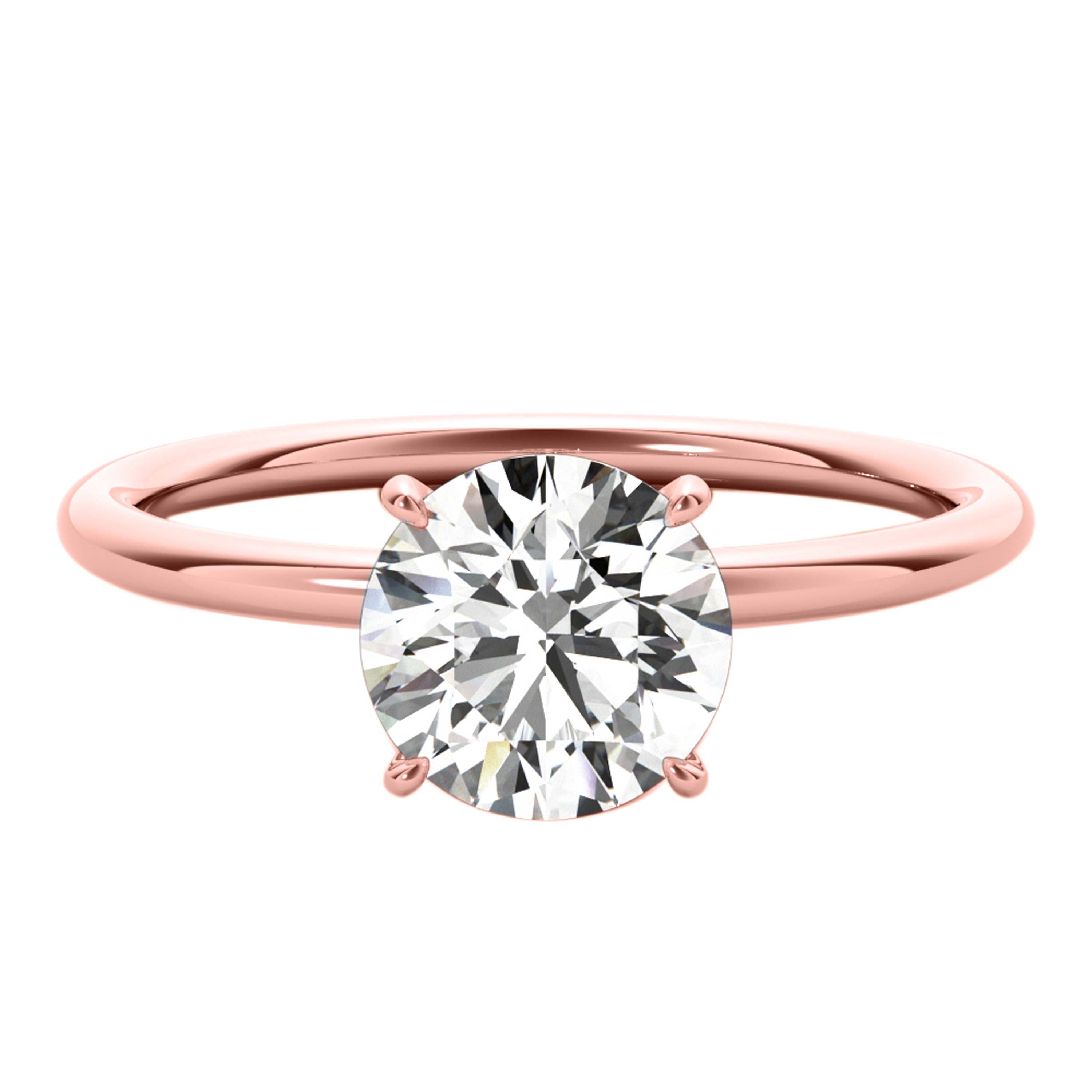 0.25 Ct Solitaire Engagement Wedding Rings In 14K Solid White Yellow & Rose Gold