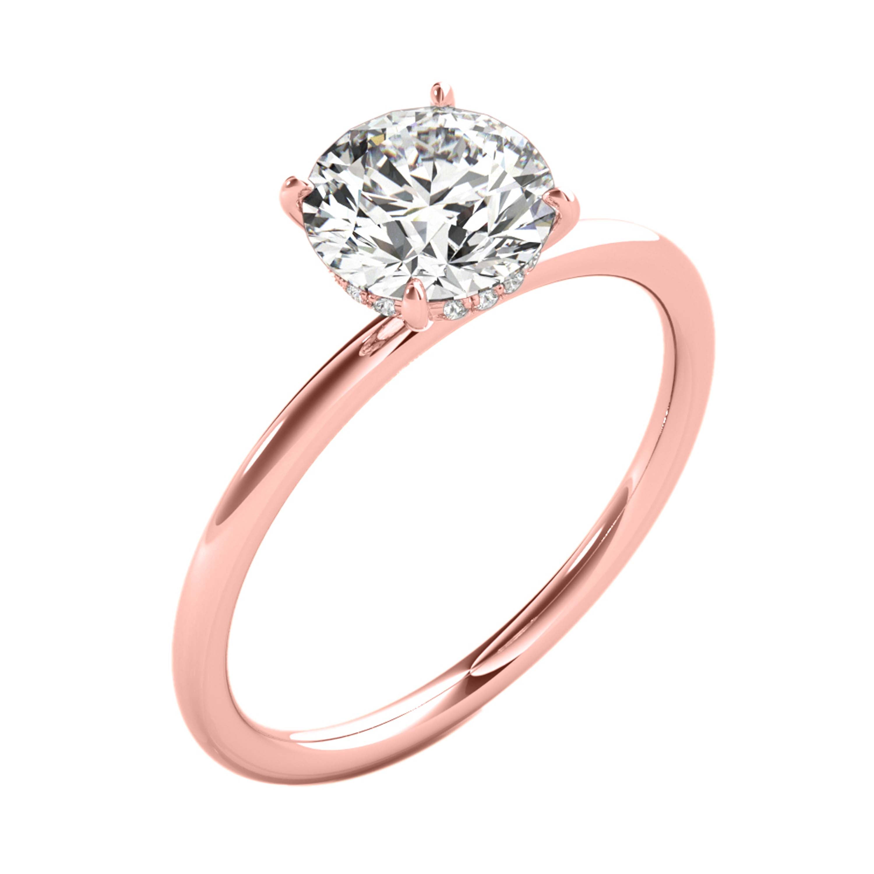 14K Gold 0.75 Ct Round Diamond Solitaire Engagement Wedding Rings Women Jewelry