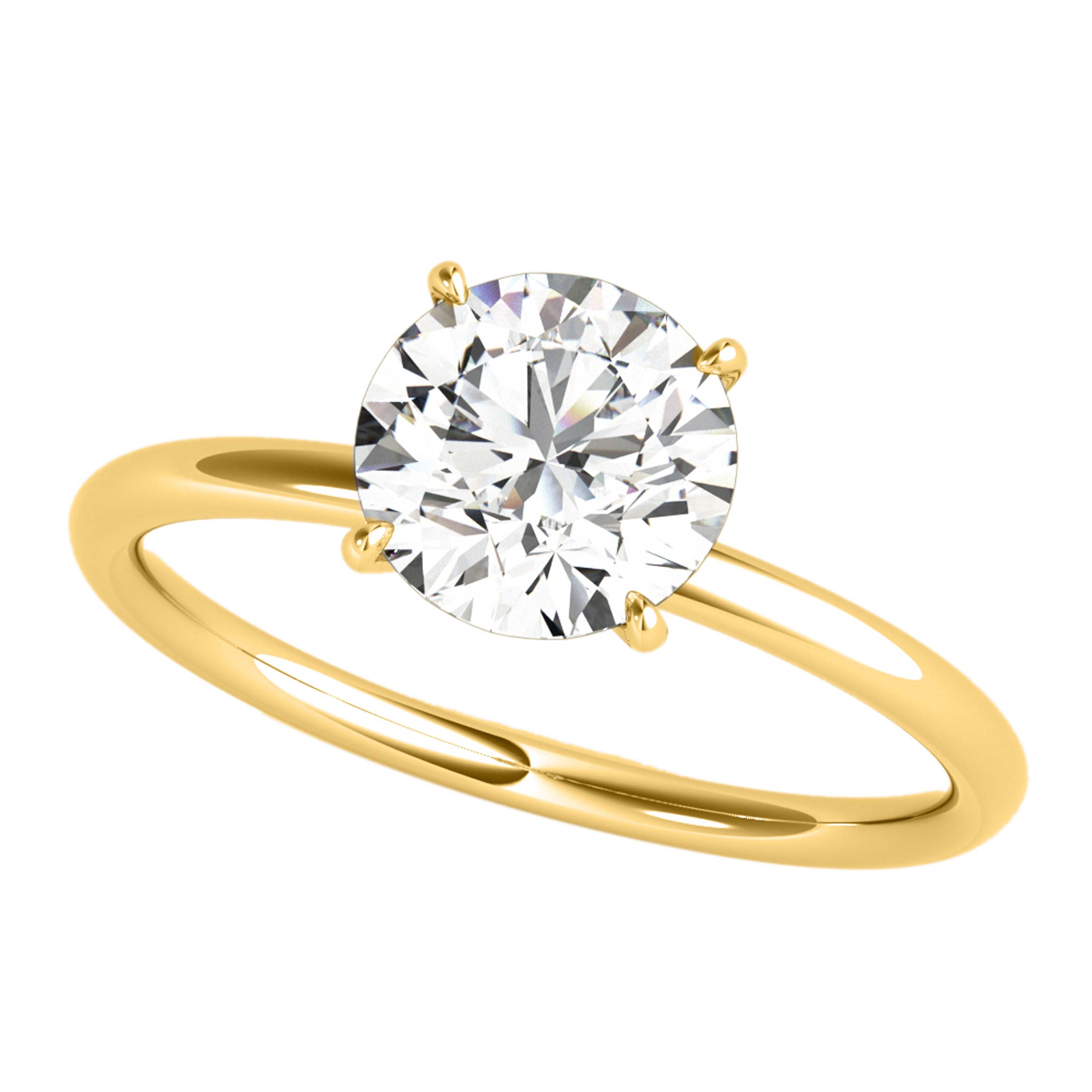 0.25 Ct Diamond Engagement Rings In 14K Solid Gold