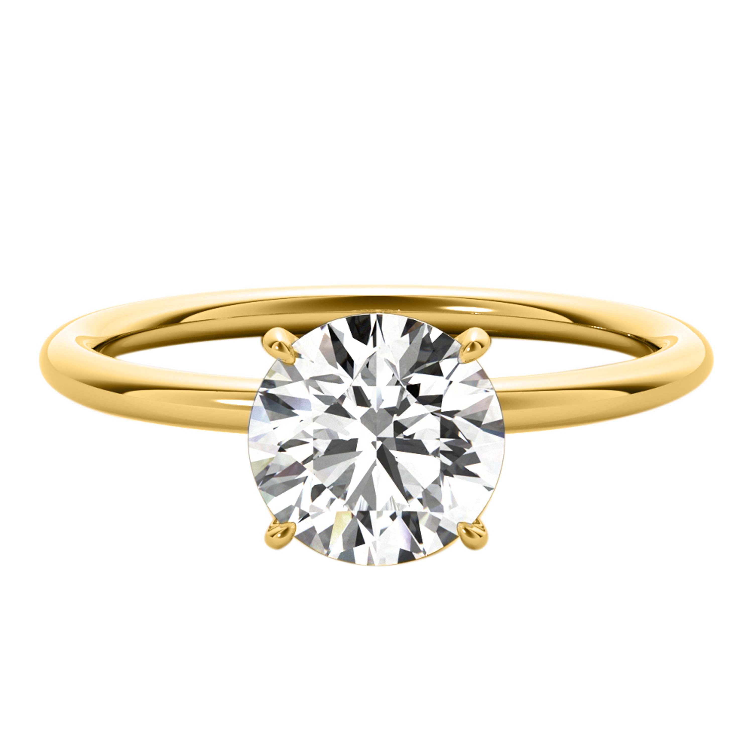 Engagement Rings 0.50 Ct Diamond In 14K White / Rose & Yellow Gold