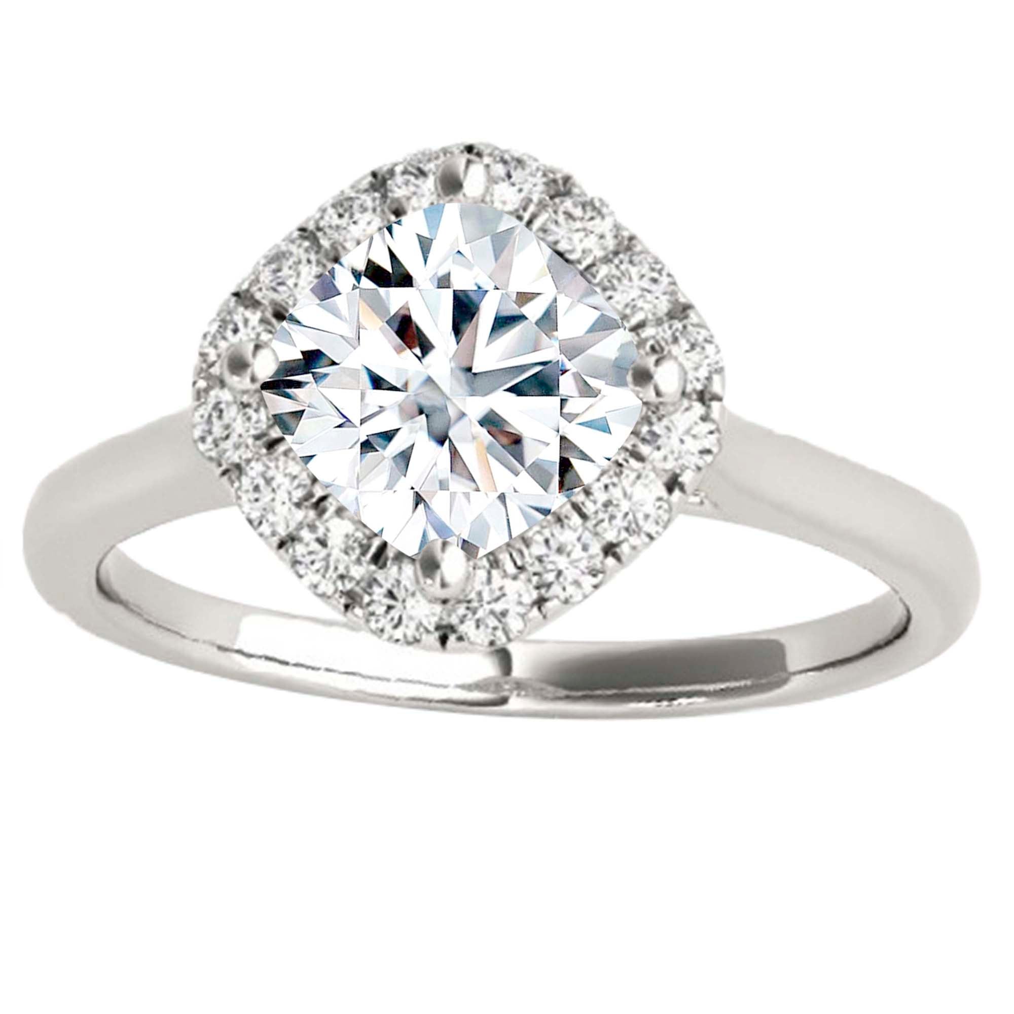 1.00 Ct Halo Diamond Wedding Engagement Rings In 10K White Rose & Yellow Gold Jewelry