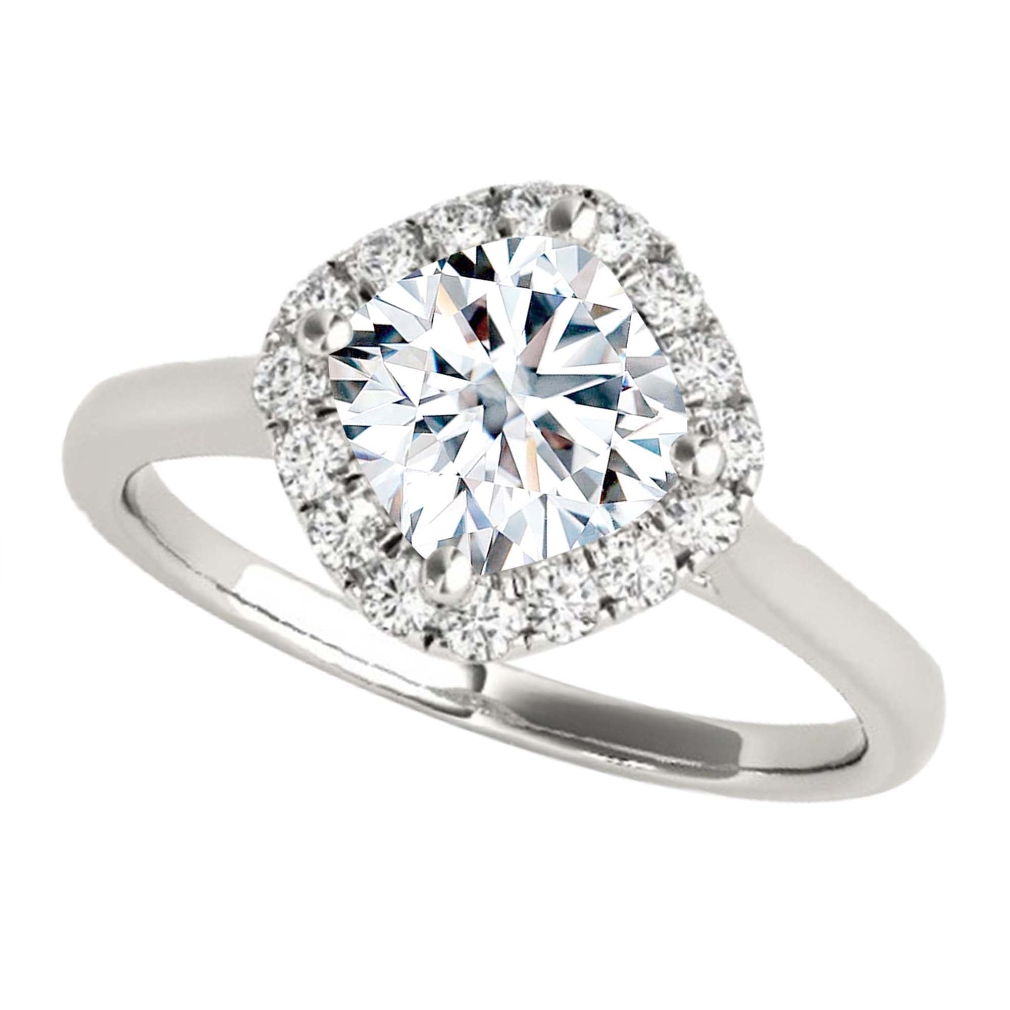 1.00 Ct Halo Diamond Wedding Engagement Rings In 10K White Rose & Yellow Gold Jewelry