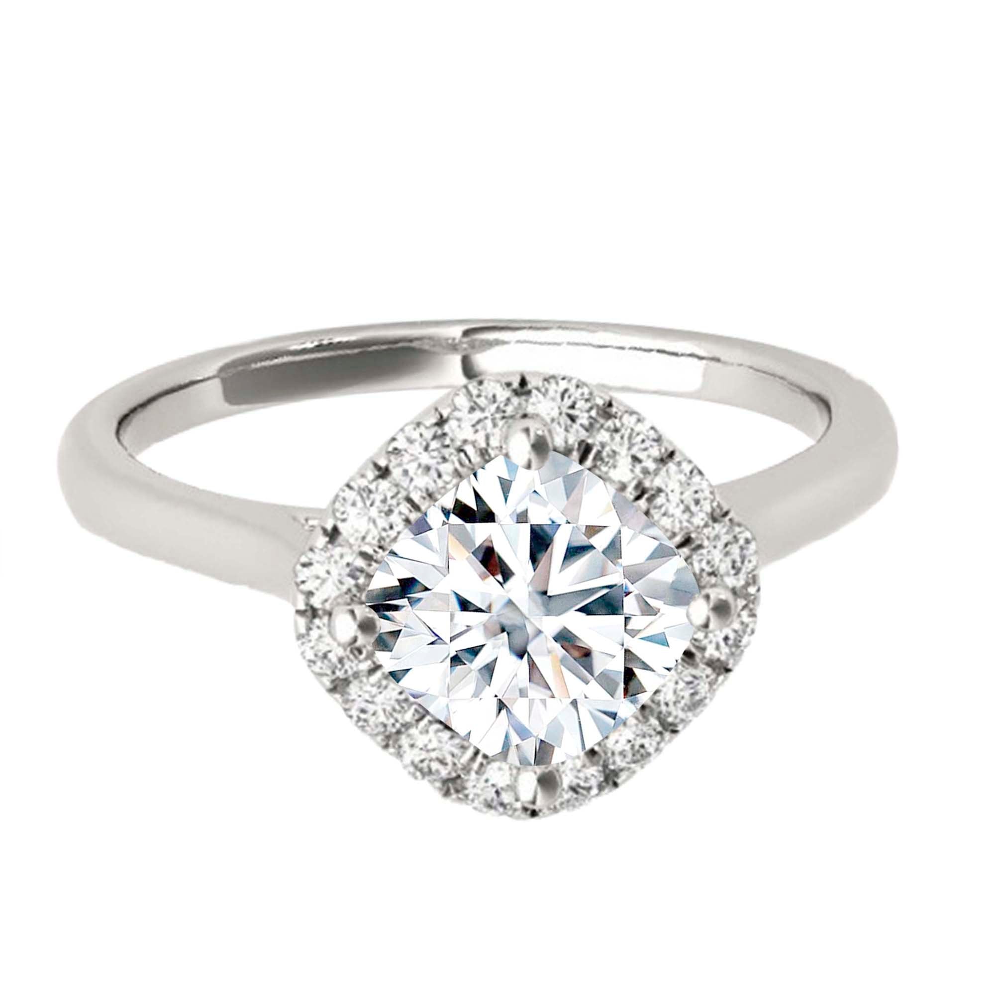 1.00 Ct Halo Diamond Wedding Engagement Rings In 10K White Rose & Yellow Gold Jewelry