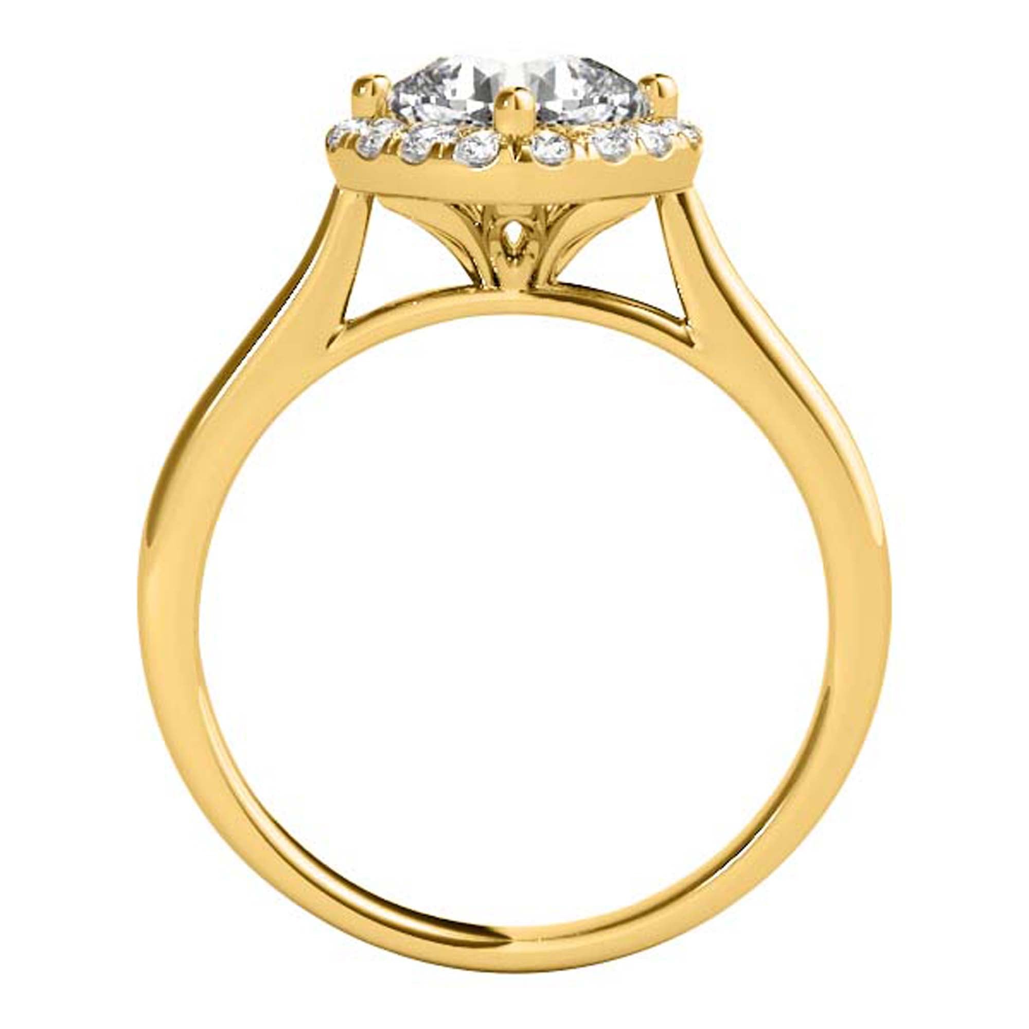 1.00 Ct Halo Diamond Engagement Rings In 10K Rose White & Yellow Gold