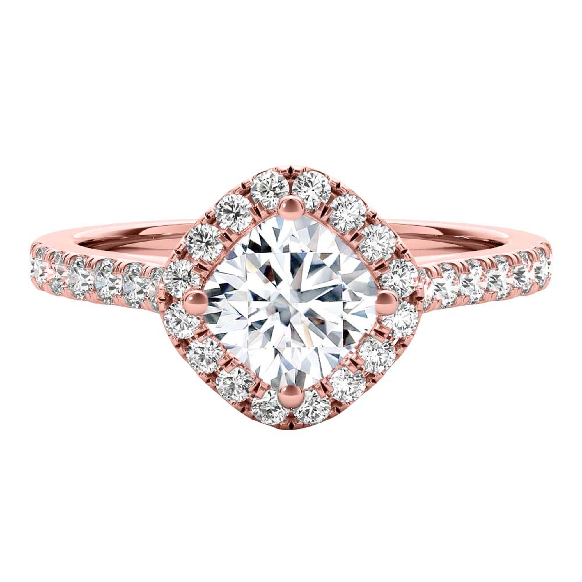 1.25 Ct Round Diamond 10K Rose White & Yellow Gold Halo Engagement Wedding Rings Women Jewelry