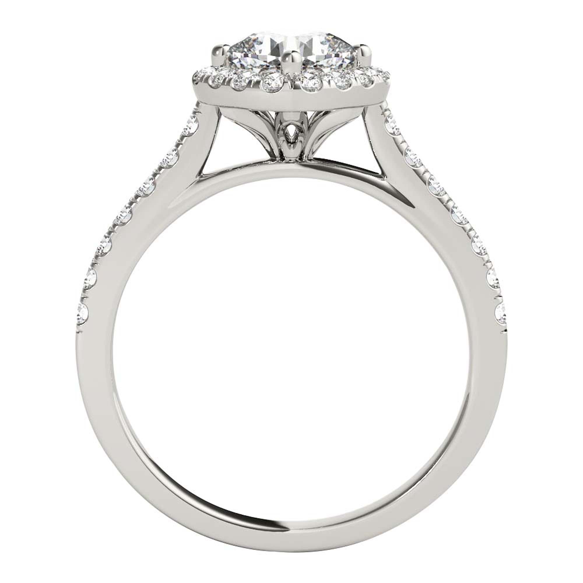 1.25 Ct Cushion Cut Halo Diamond Engagement Ring 10K Gold