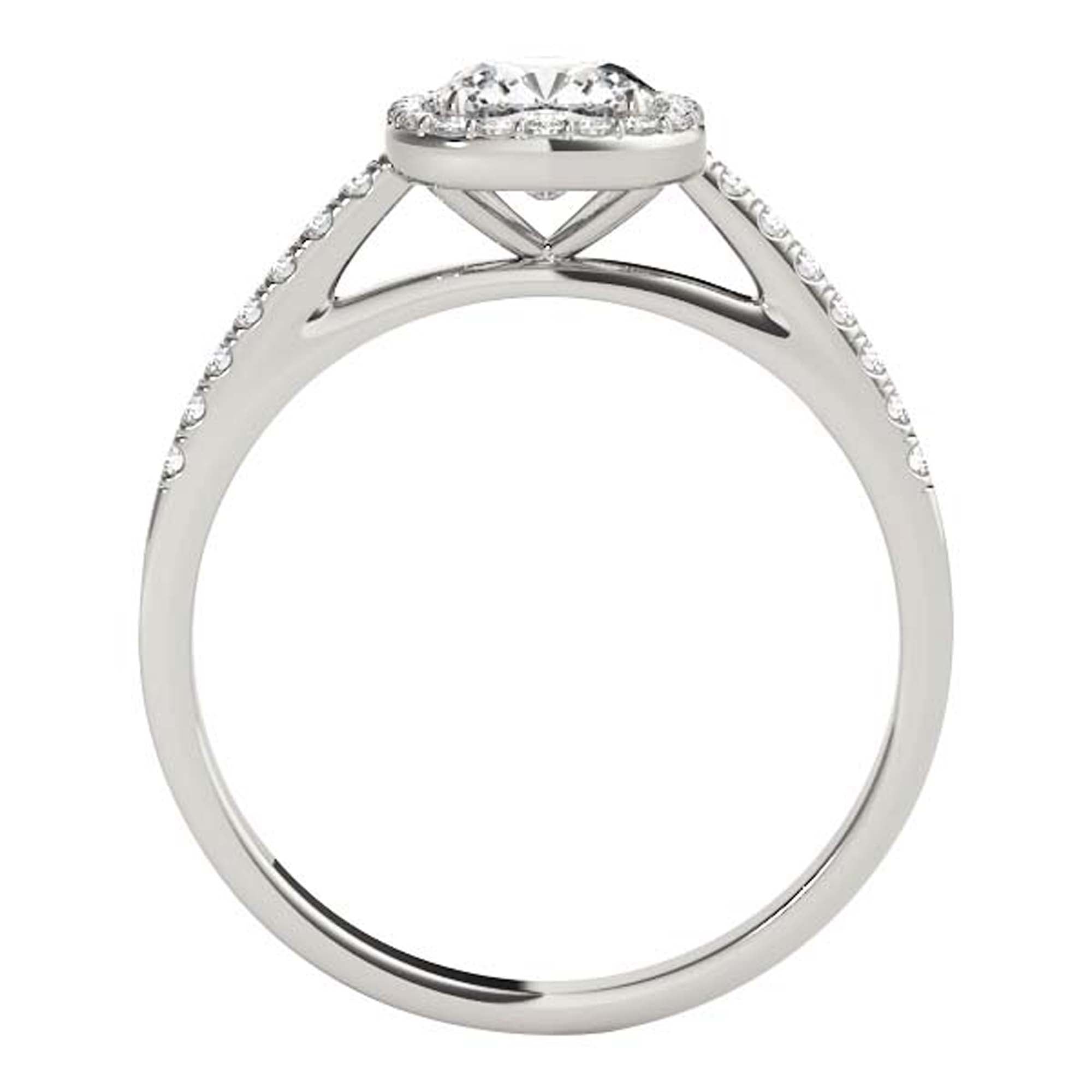 1.00 Ct Halo Diamond Engagement Rings In 14K Solid Rose White & Yellow Gold Jewelry