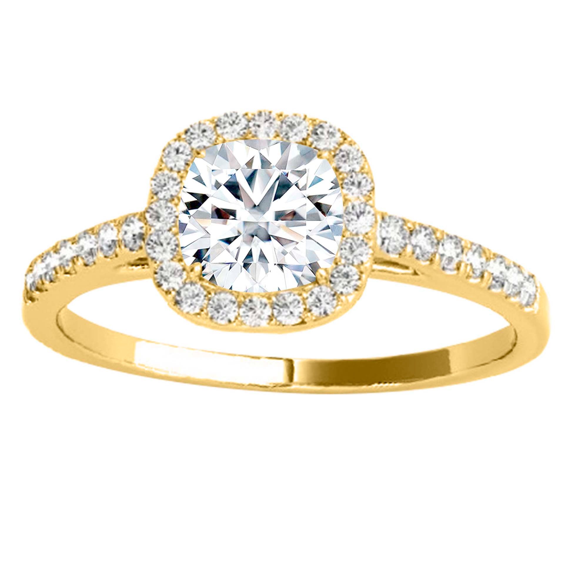 1.00 Ct Halo Diamond Engagement Rings In 14K Solid Rose White & Yellow Gold Jewelry
