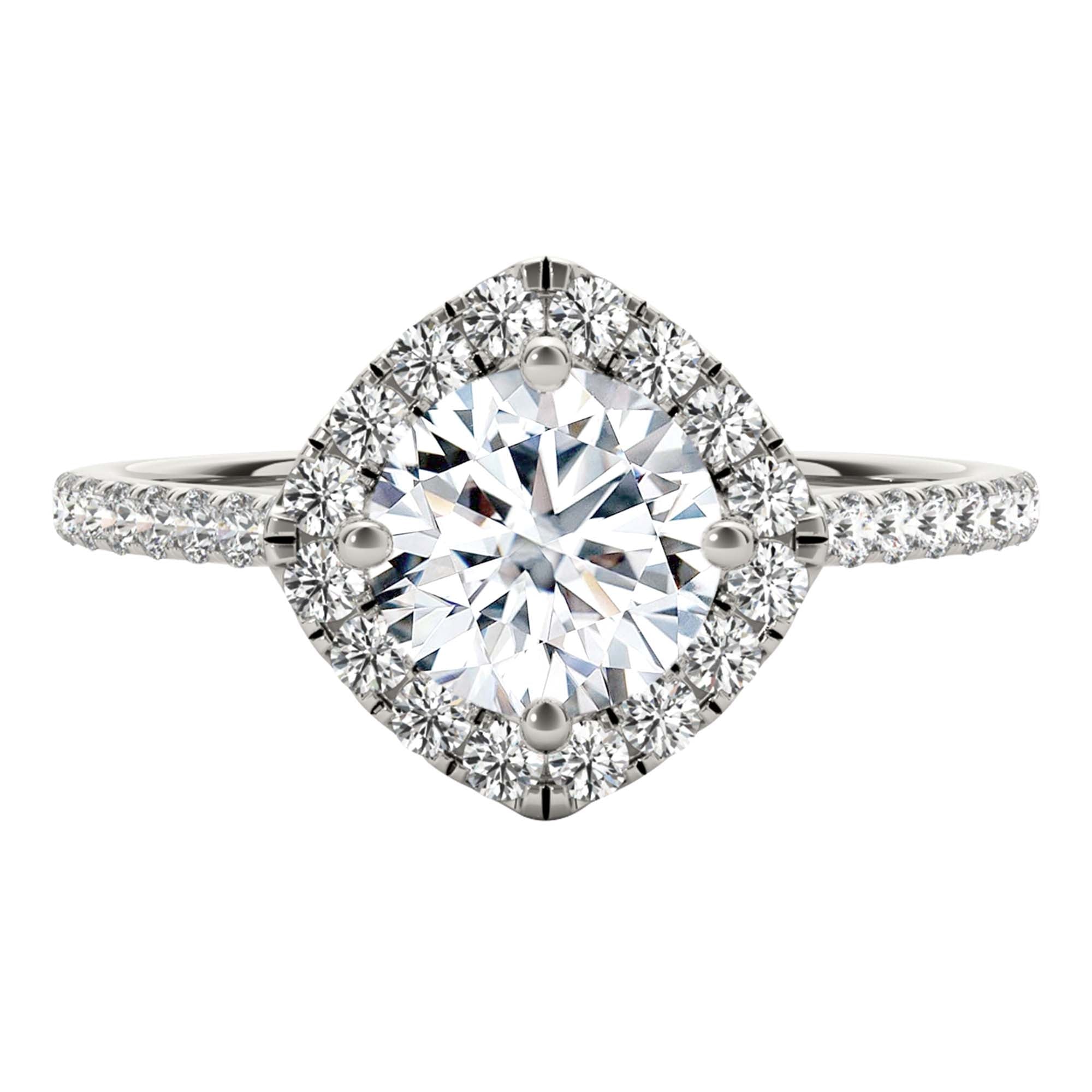 1.00 Ct Halo Lab Grown Diamond Engagement Rings In 10K Solid Rose White & Yellow Gold
