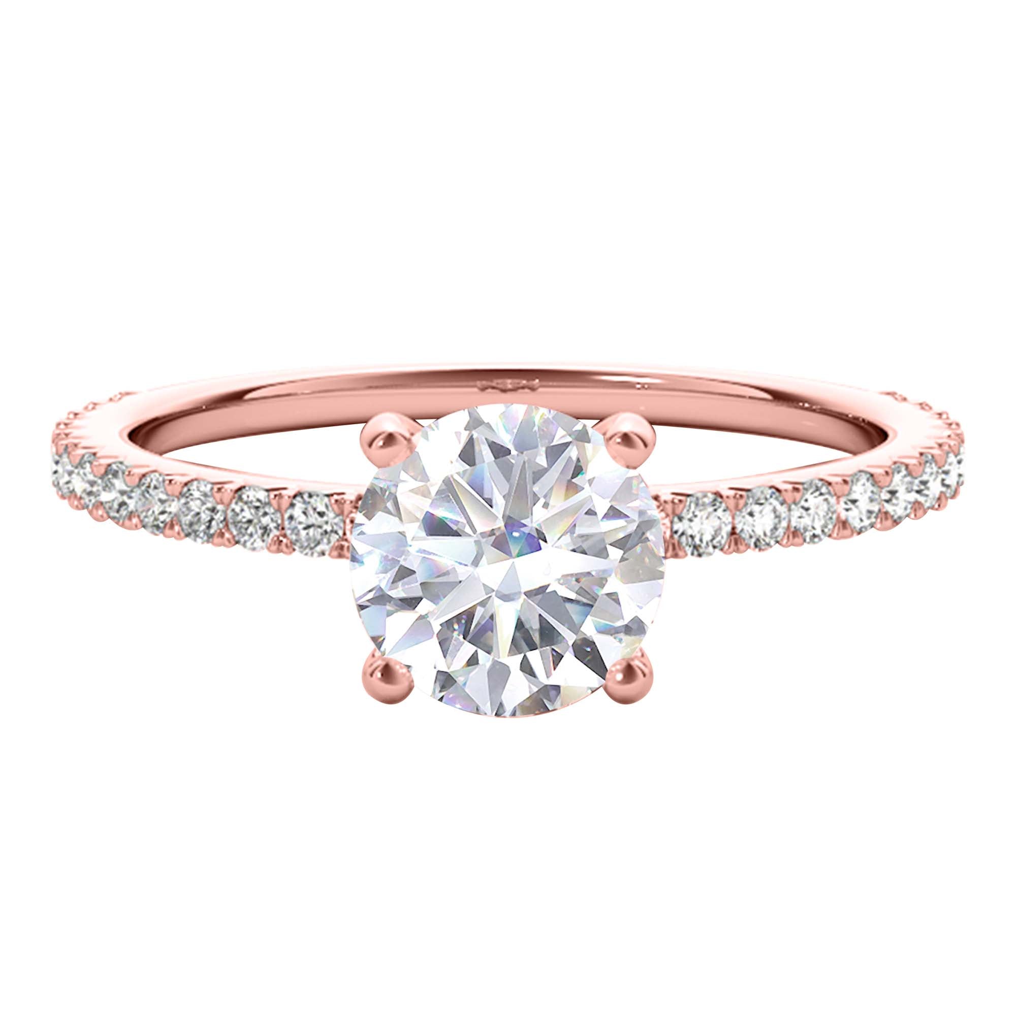 1/2 Ct FG/VVS1 Round Diamond Solitaire Engagement Rings In 10K White Rose & Yellow Gold