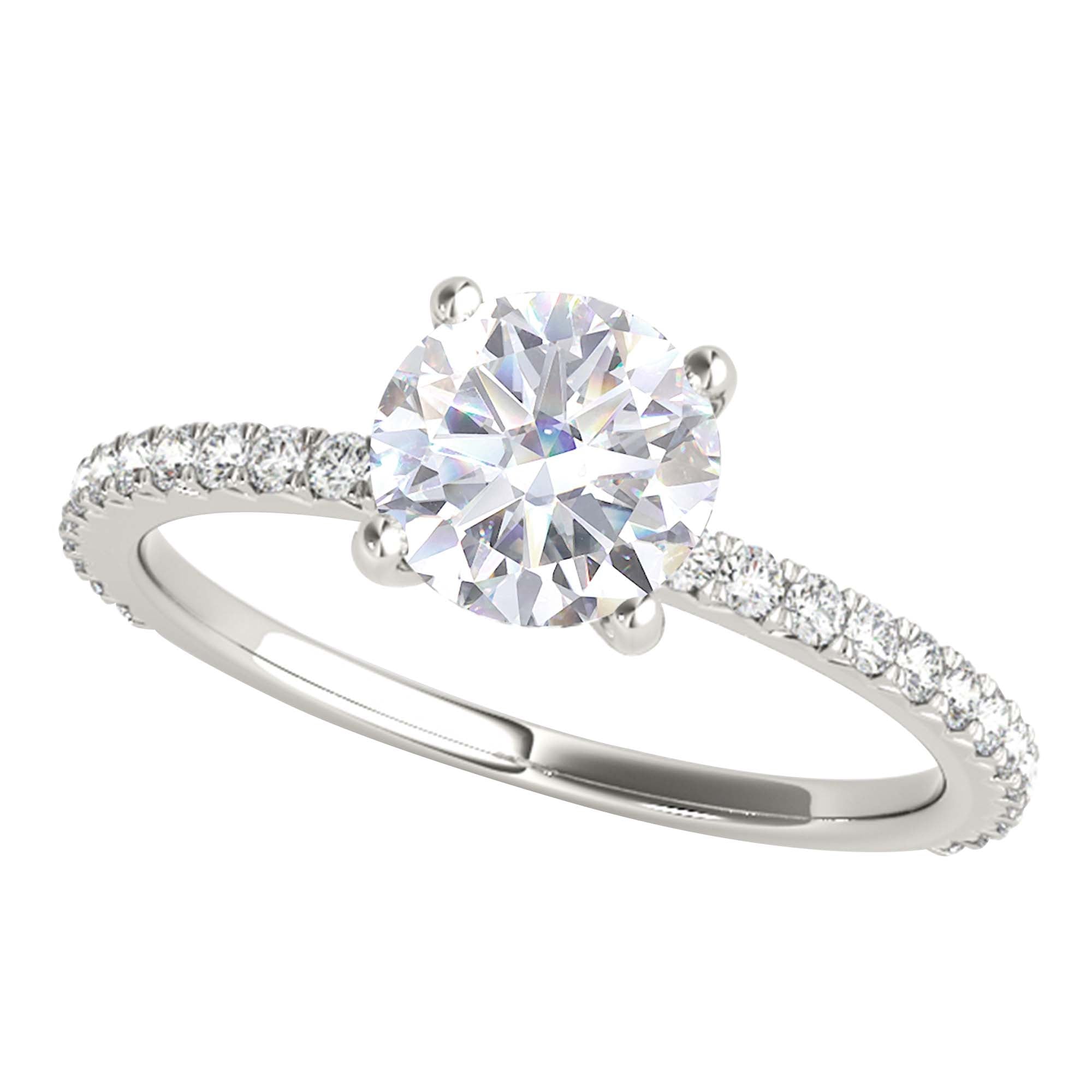 1/2 Ct FG/VVS1 Round Diamond Solitaire Engagement Rings In 10K White Rose & Yellow Gold