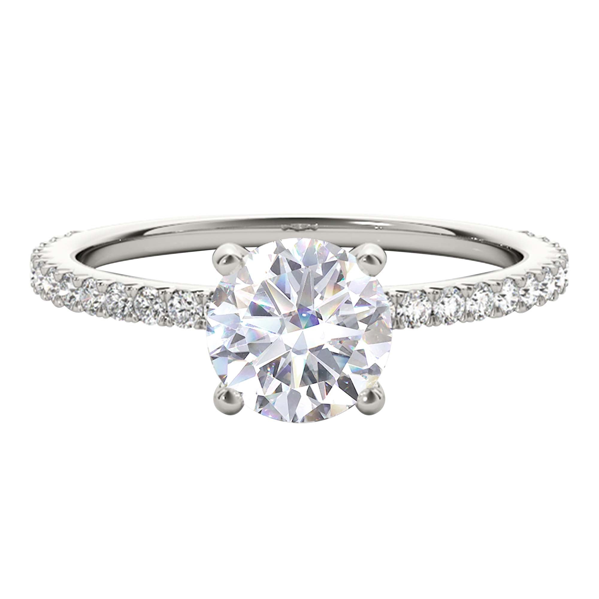 1/2 Ct FG/VVS1 Round Diamond Solitaire Engagement Rings In 10K White Rose & Yellow Gold