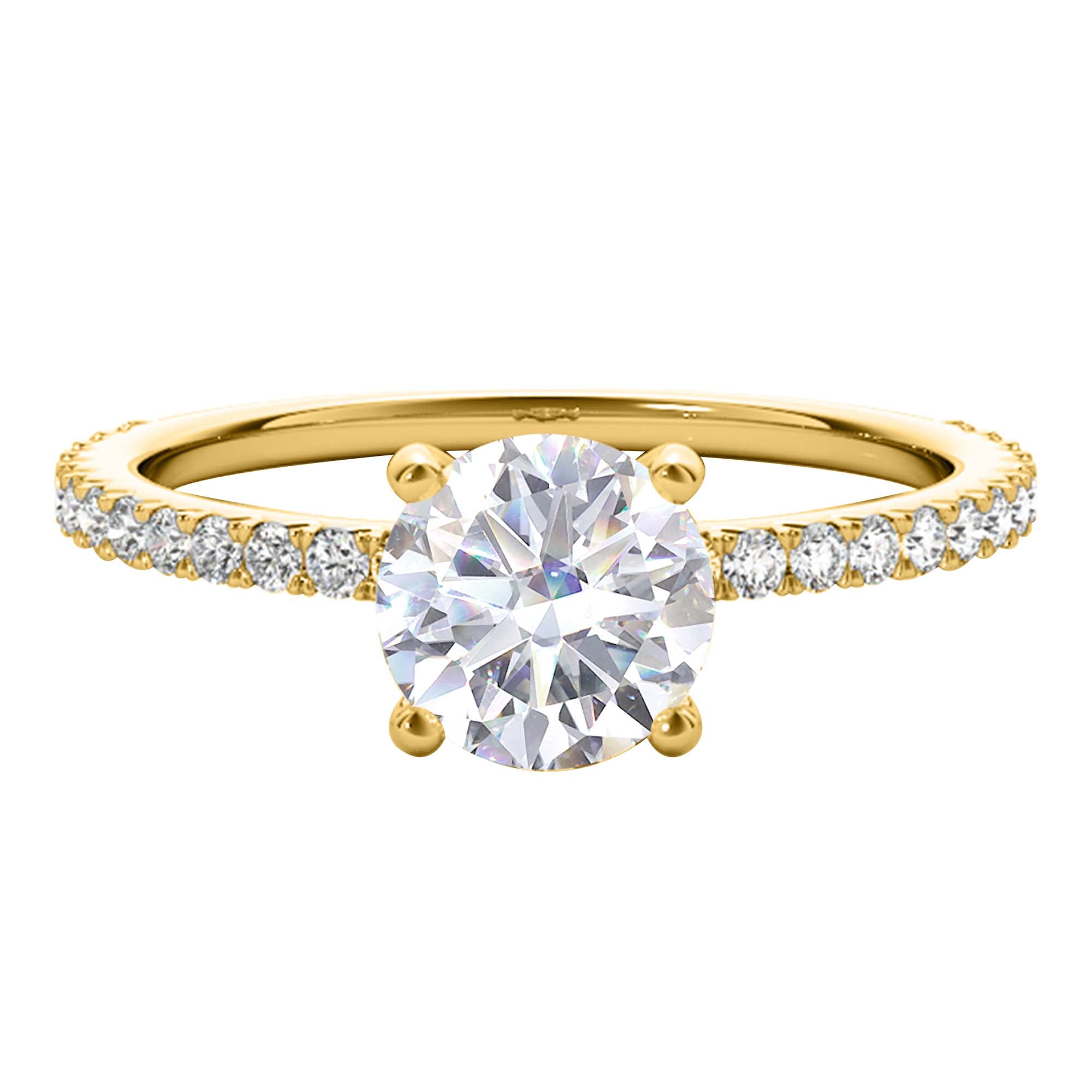 1/2 Ct FG/VVS1 Round Diamond Solitaire Engagement Rings In 10K White Rose & Yellow Gold