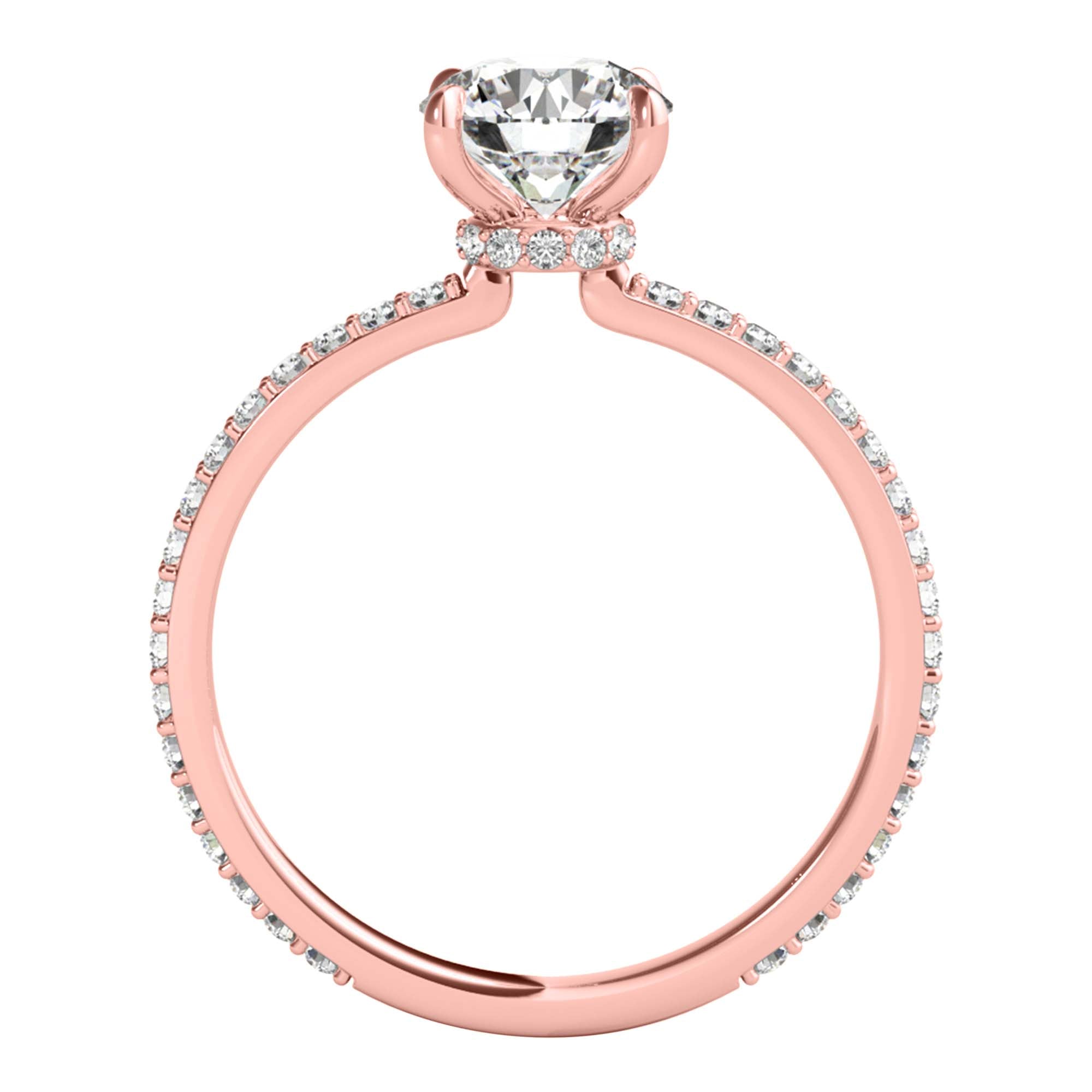 10K White/ Rose And Yellow Gold 0.80 Ct Round Diamond Engagement Rings