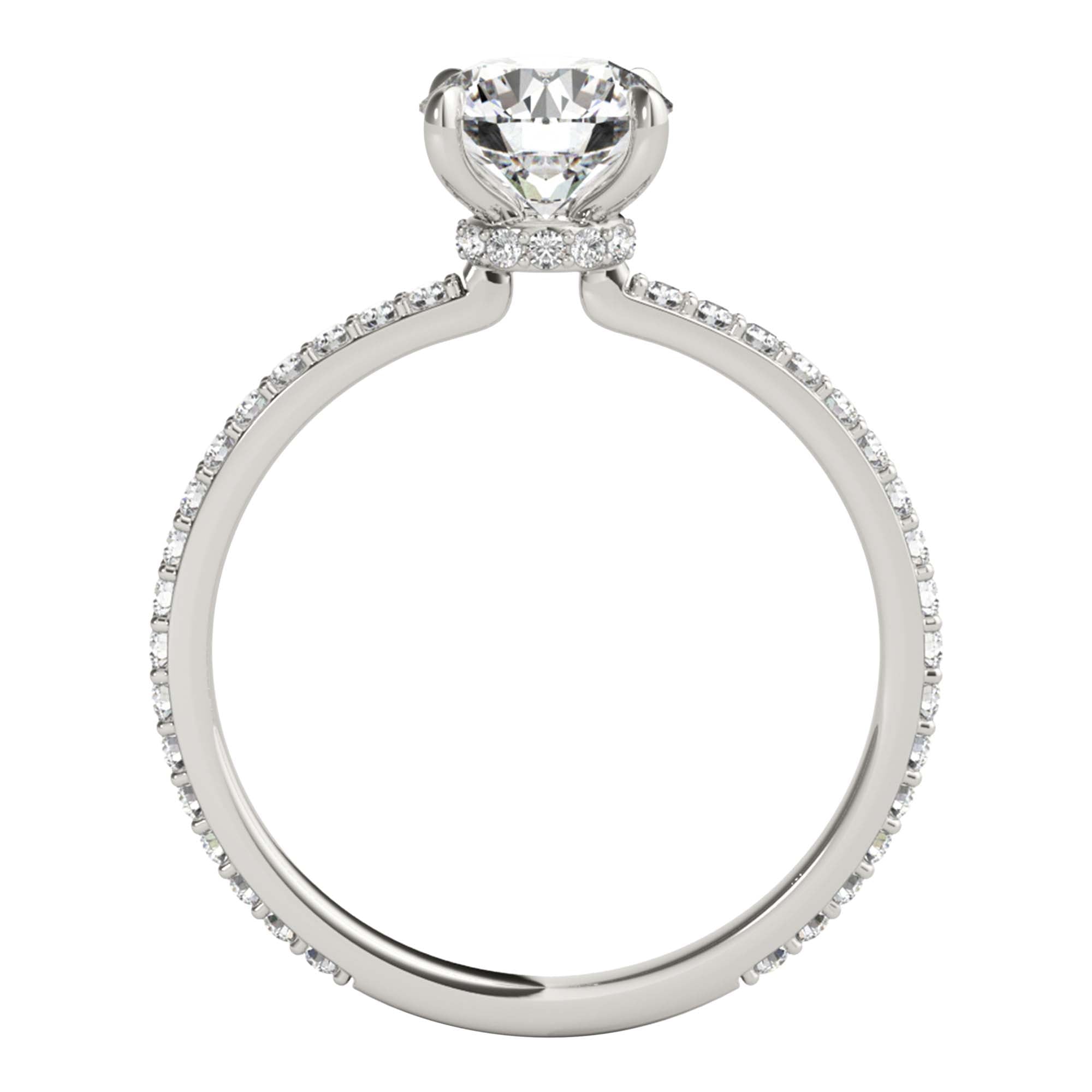 10K White/ Rose And Yellow Gold 0.80 Ct Round Diamond Engagement Rings