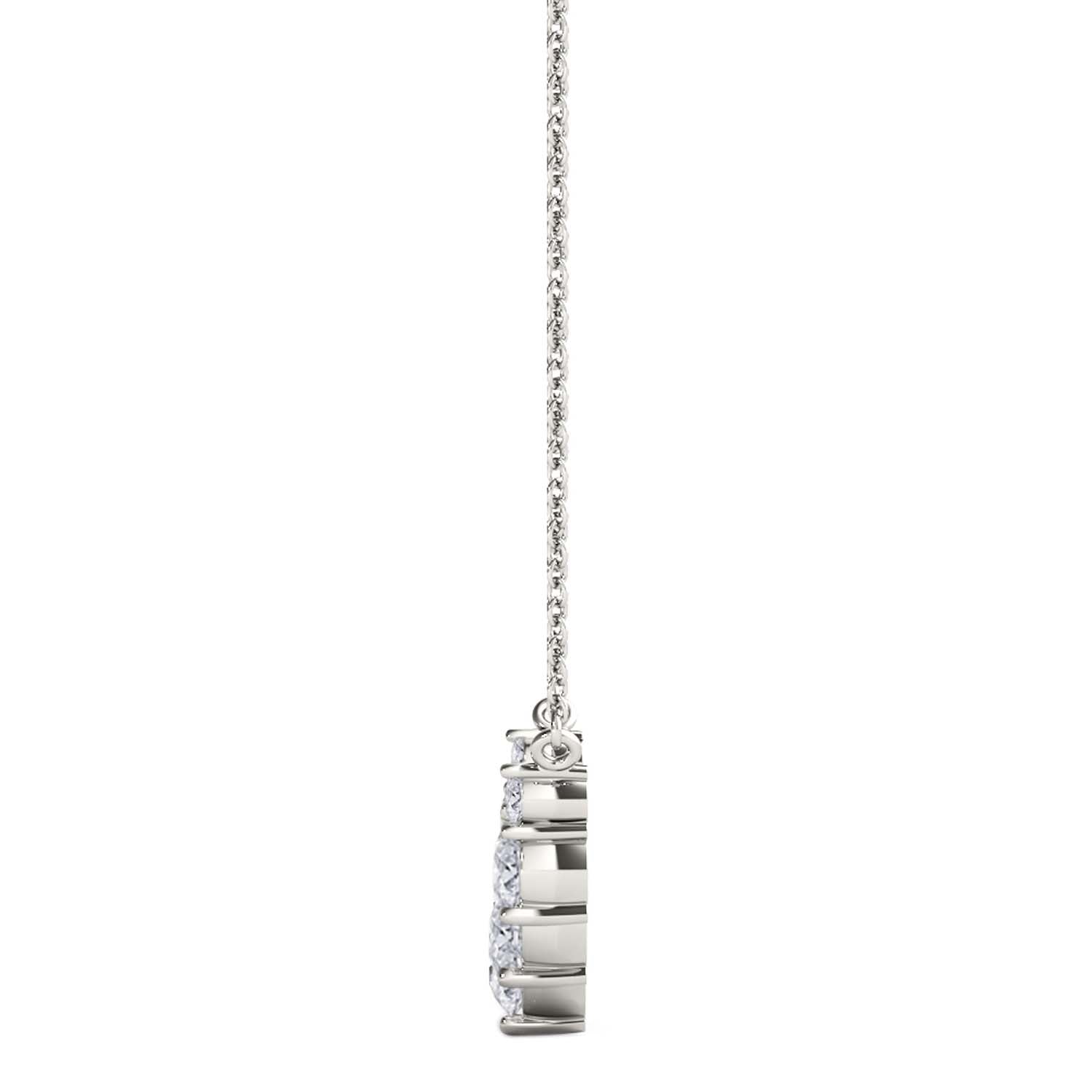 1.00 Carat Brilliant Diamond Pendant In 14K Yellow And White Gold With Chain