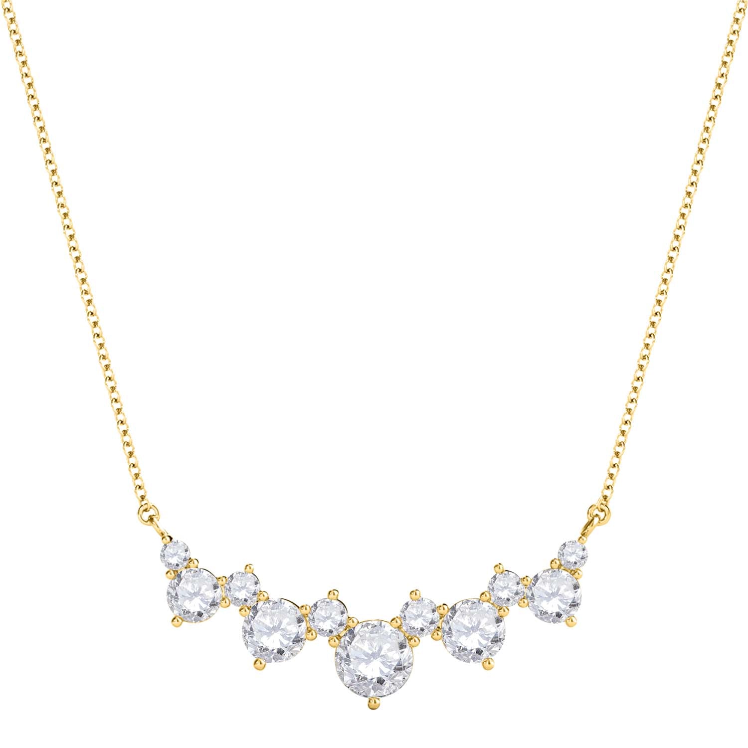 1.00 Carat Brilliant Diamond Pendant In 14K Yellow And White Gold With Chain