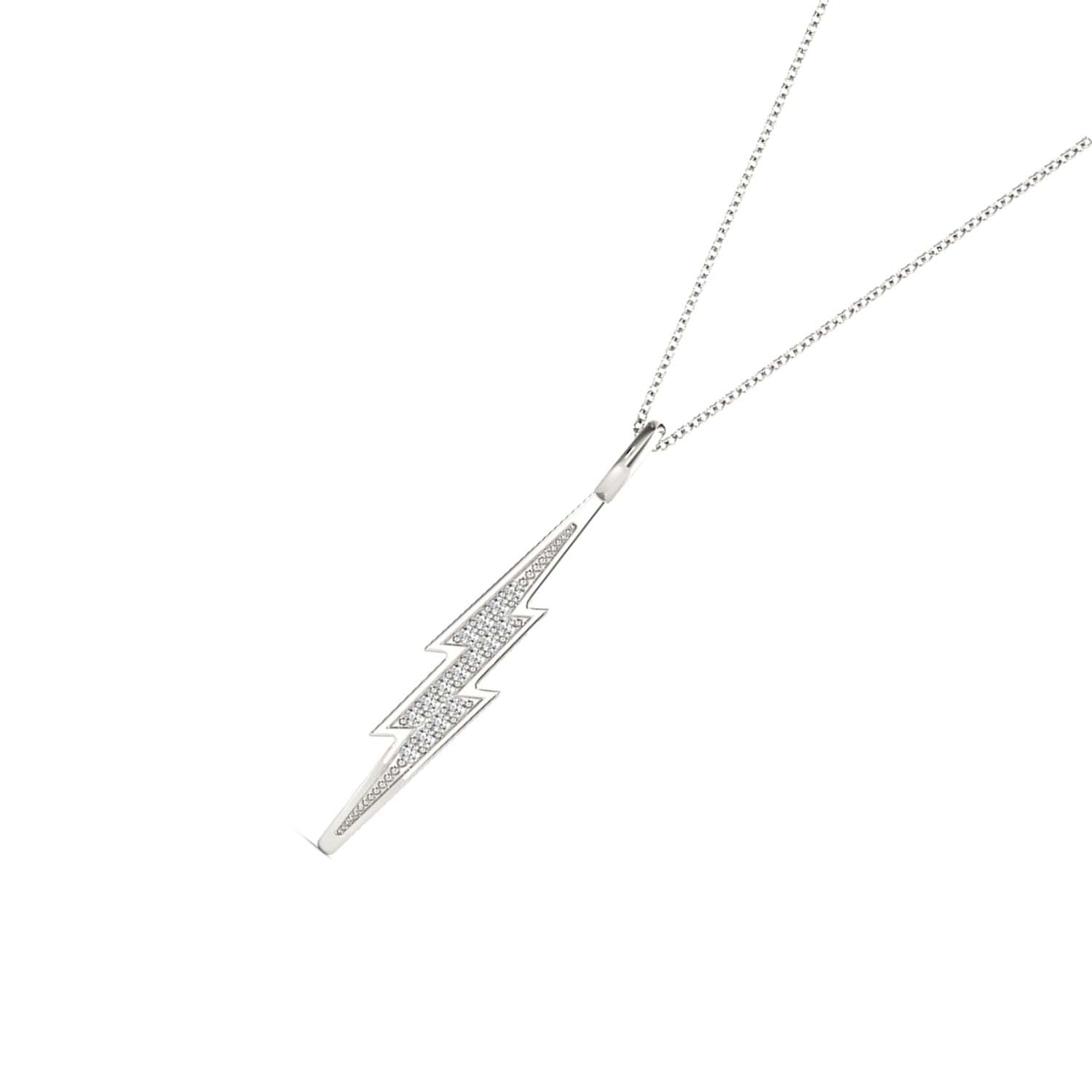 0.06 Carat Natural Diamond Necklace Pendant In 10K Solid White & Yellow Gold