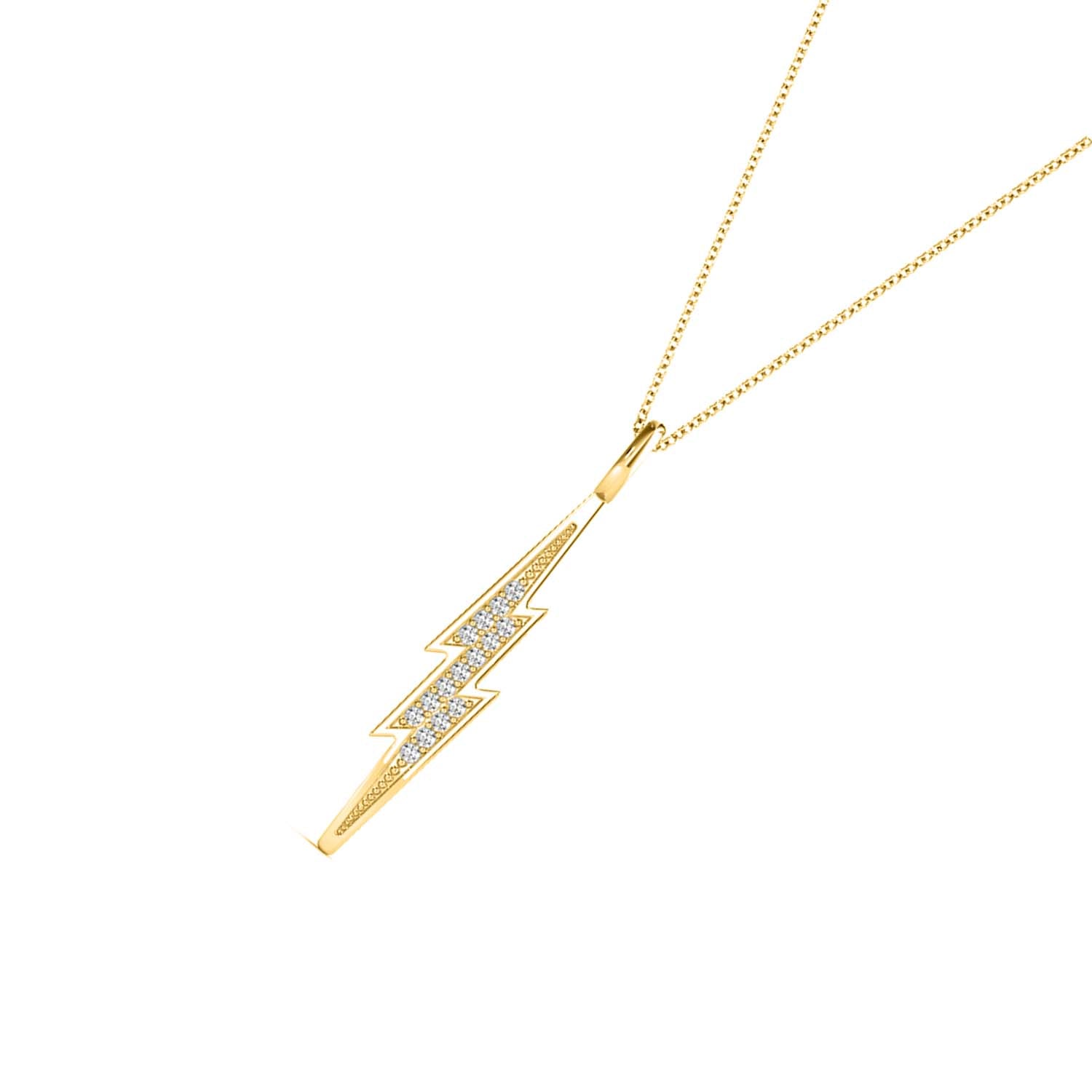 0.06 Carat Natural Diamond Necklace Pendant In 10K Solid White & Yellow Gold