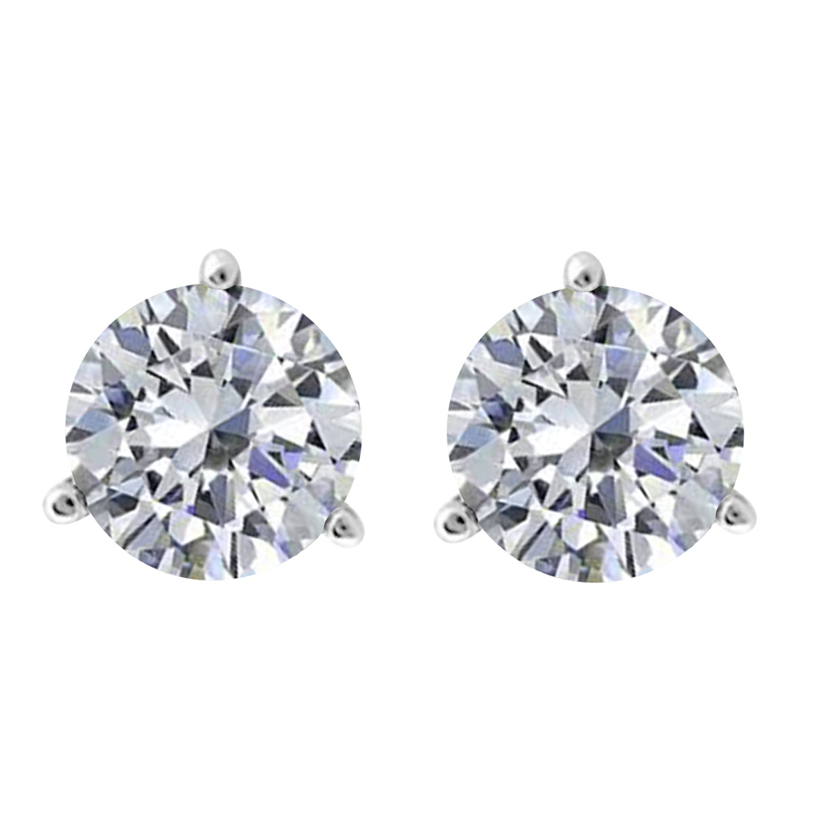 Earrings 0.10 Ct - 1.00 Ct Lab Grown Diamond Martini Stud 14K White Gold